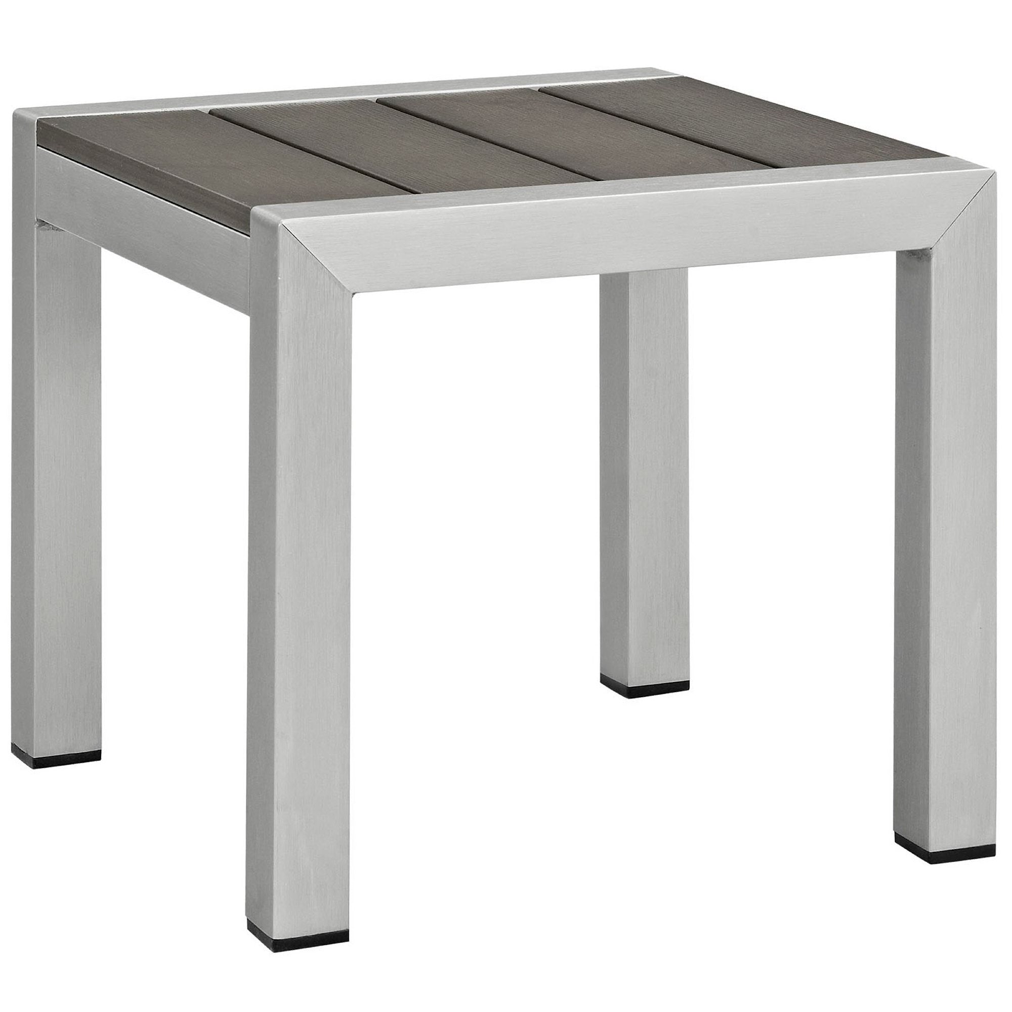 Shore 3 Piece Outdoor Patio Aluminum Set, Silver White