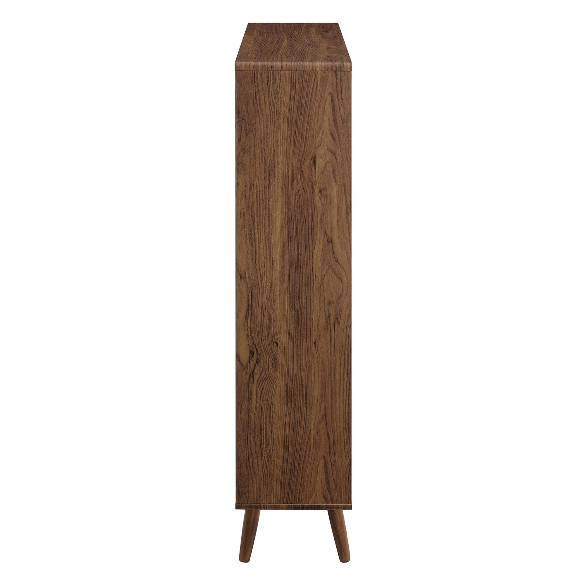 Transmit 7 Shelf Wood Grain Bookcase, Walnut