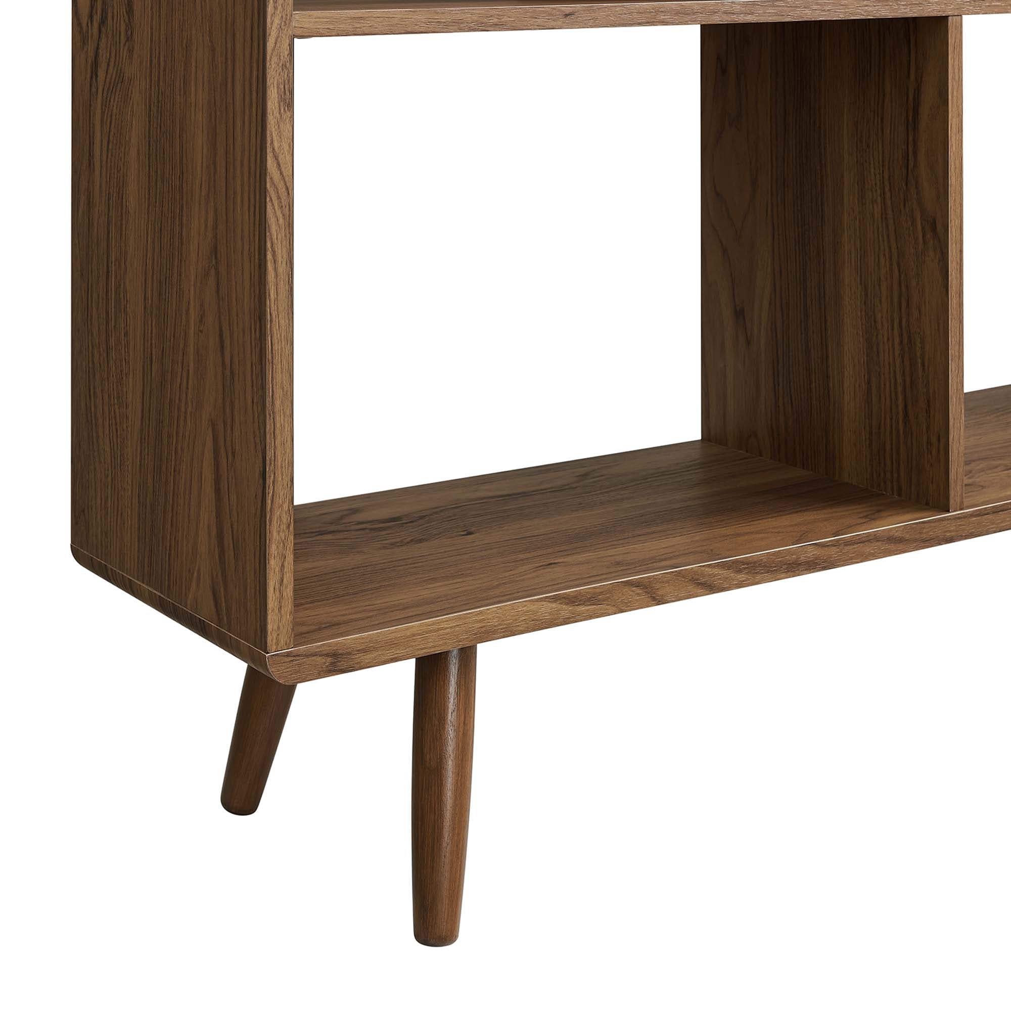 Transmit 7 Shelf Wood Grain Bookcase, Walnut
