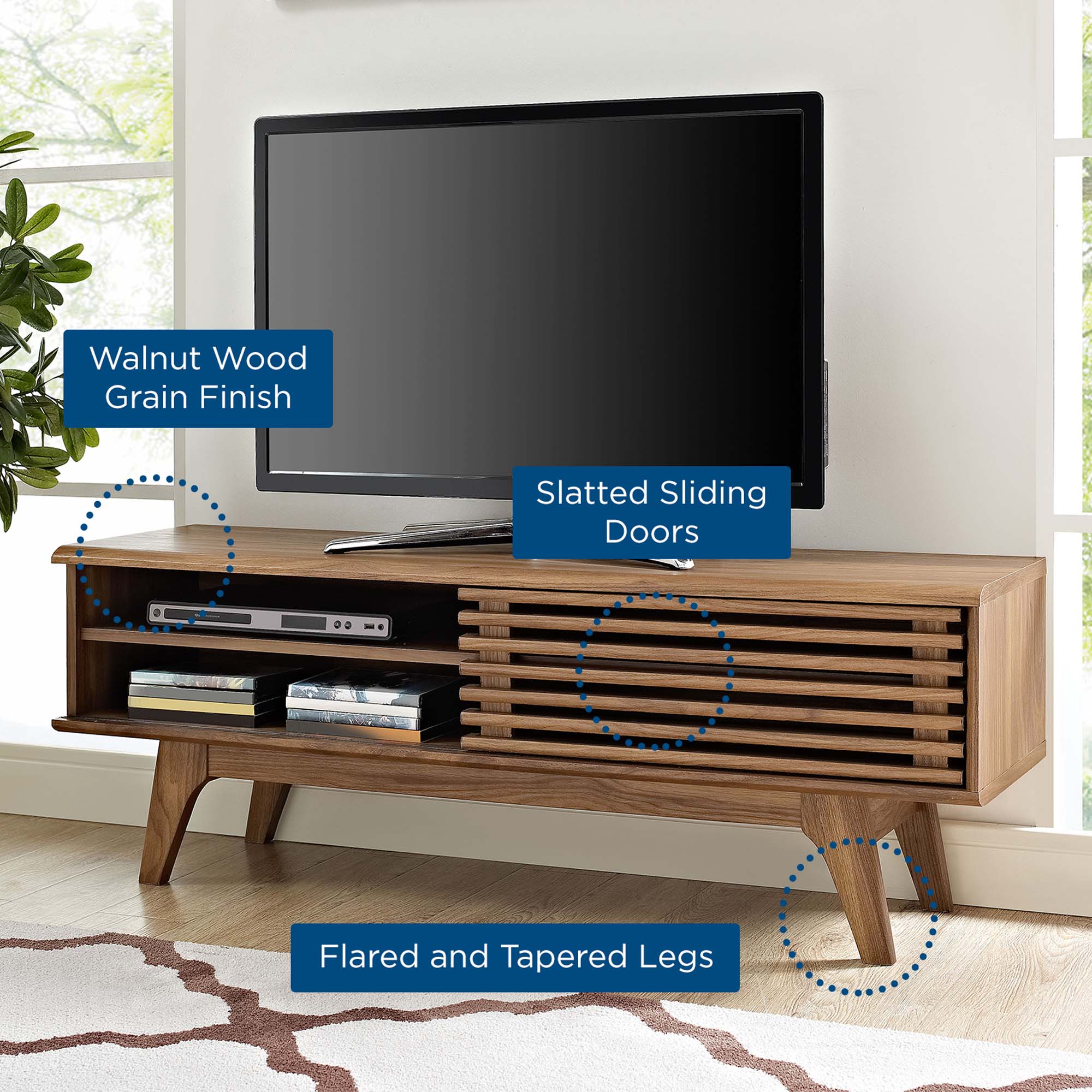 Render 48" TV Stand, Walnut