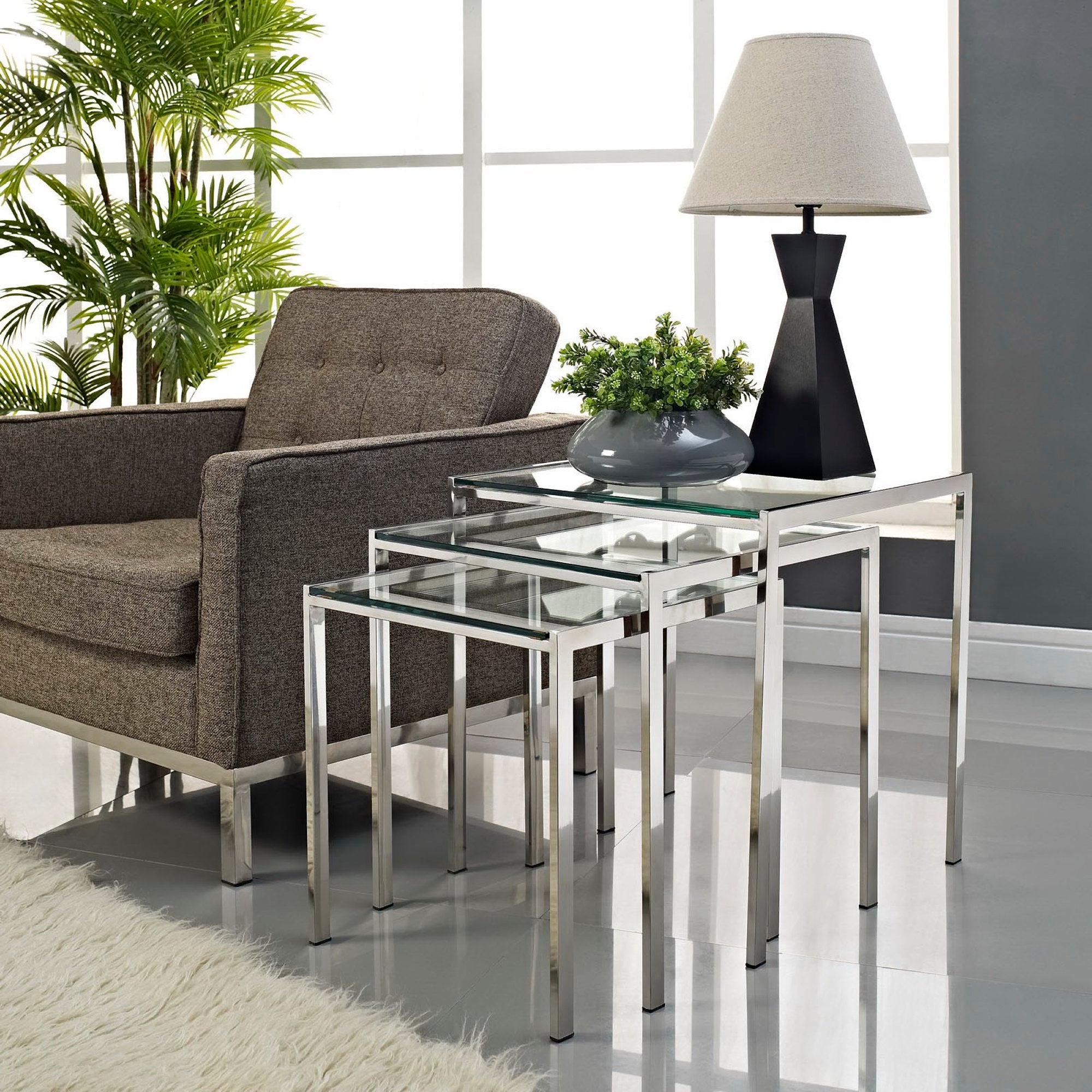 Nimble Nesting Table, Silver