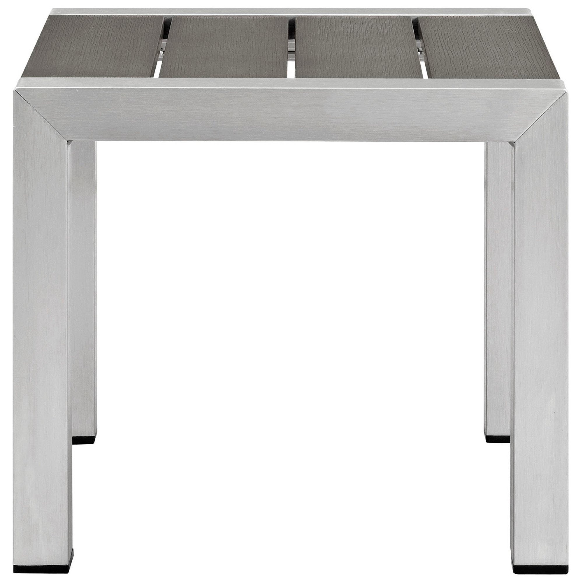 Shore 3 Piece Outdoor Patio Aluminum Set, Silver Gray