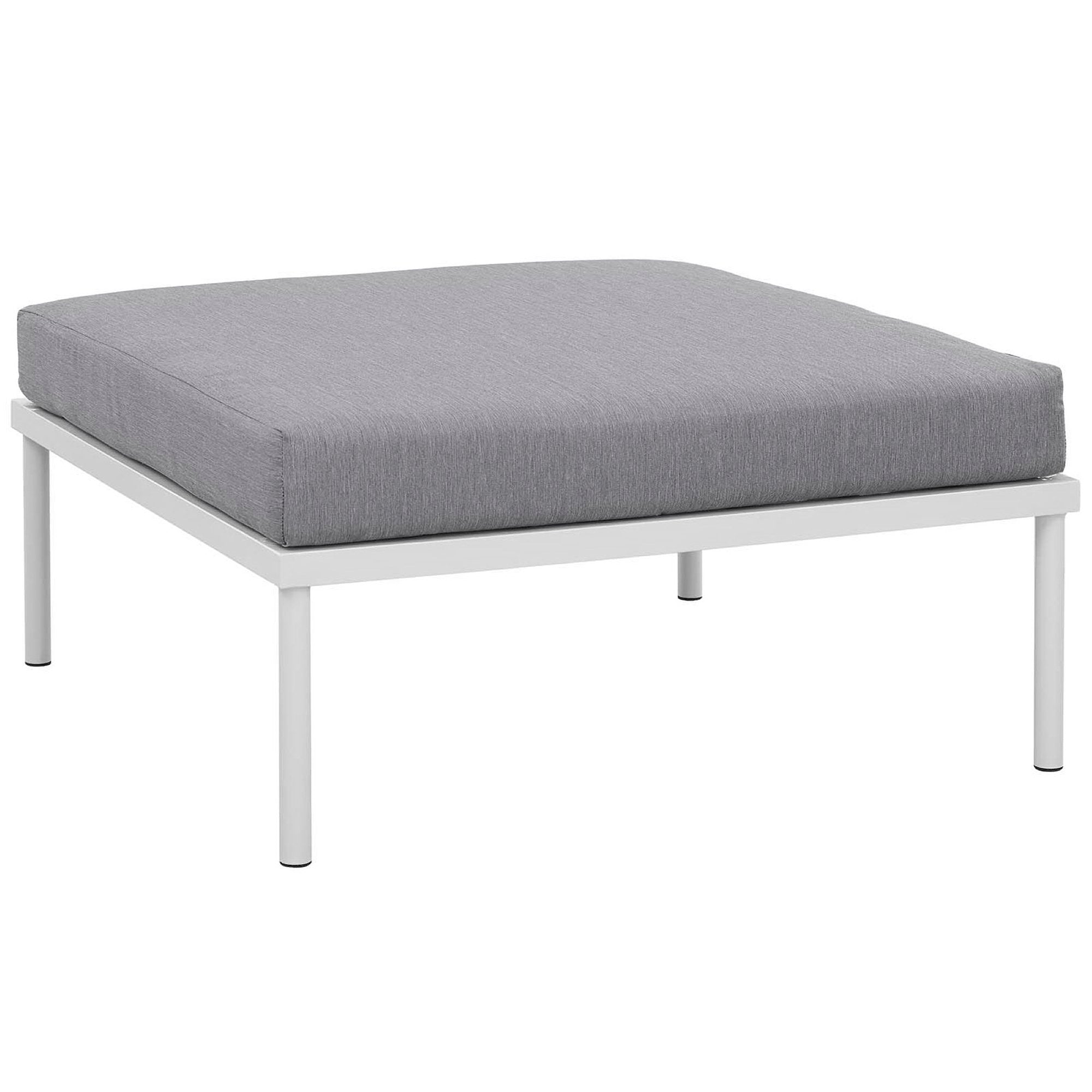 Harmony 3 Piece Outdoor Patio Aluminum Sectional Sofa Set, White Gray