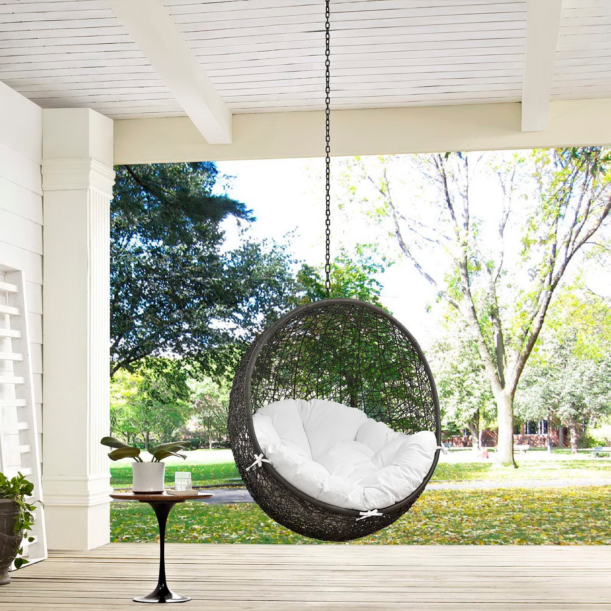 Hide Outdoor Patio Swing Chair Without Stand, Gray White