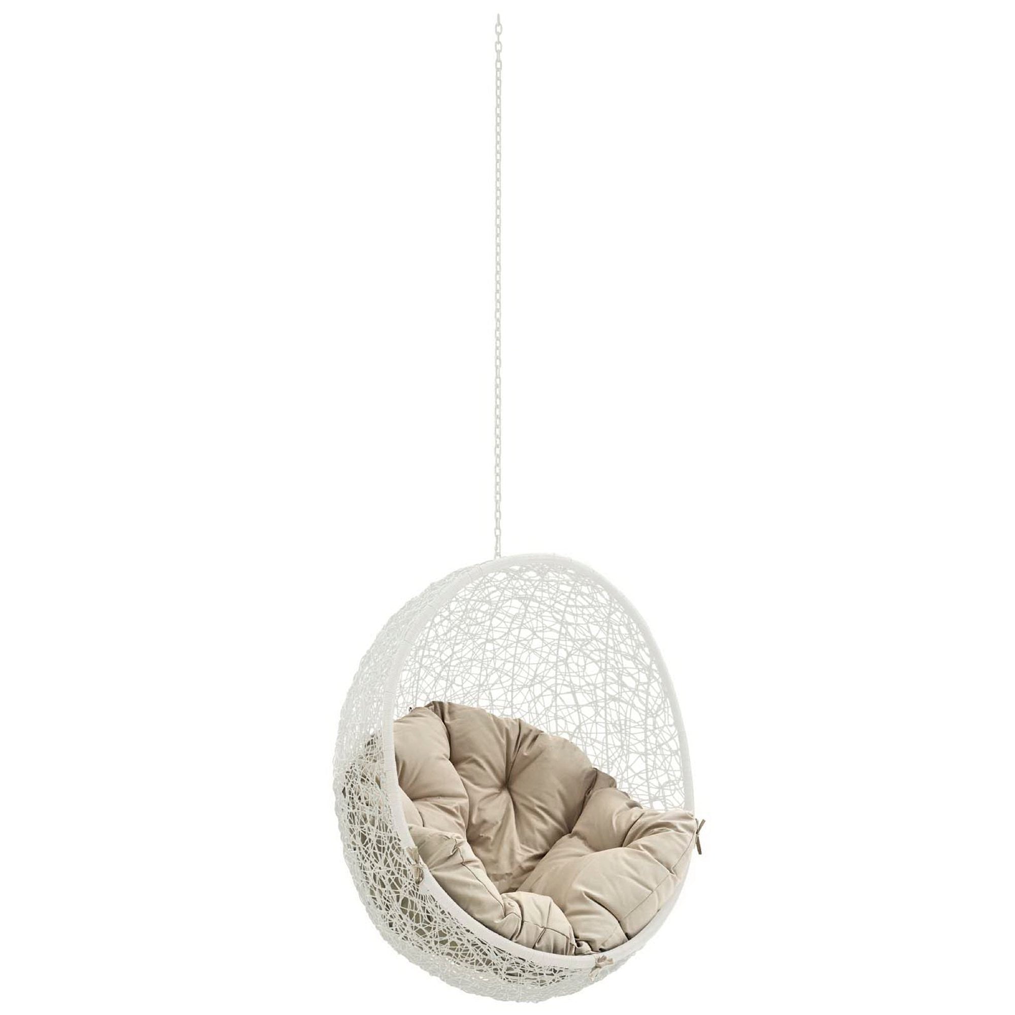Hide Outdoor Patio Swing Chair Without Stand, White Beige