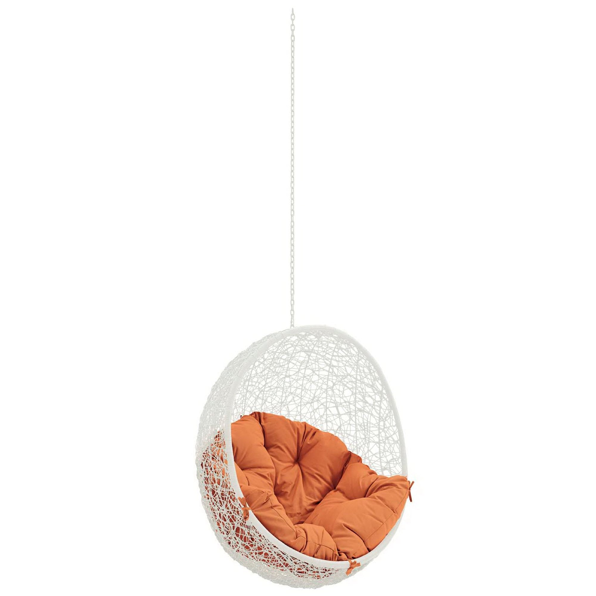 Hide Outdoor Patio Swing Chair Without Stand, White Orange