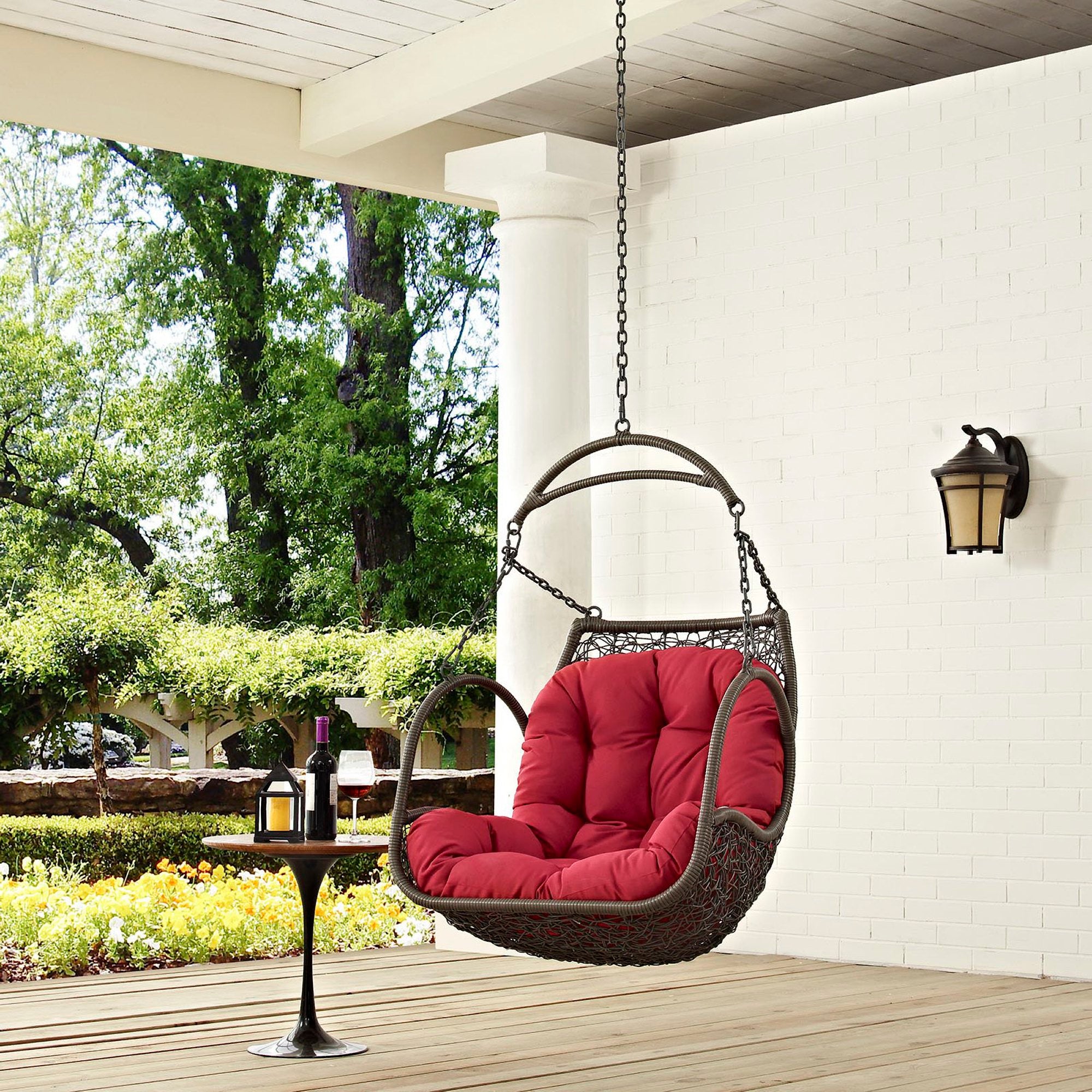 Arbor Outdoor Patio Swing Chair Without Stand, Red