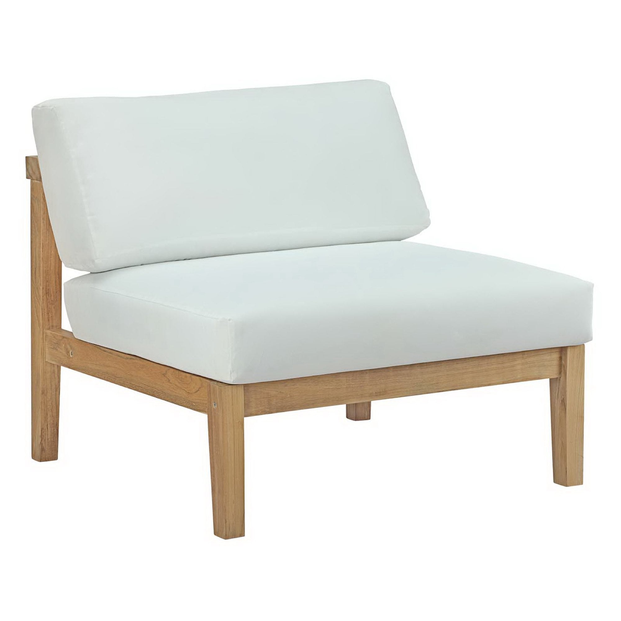 Bayport Outdoor Patio Teak Armless, Natural White