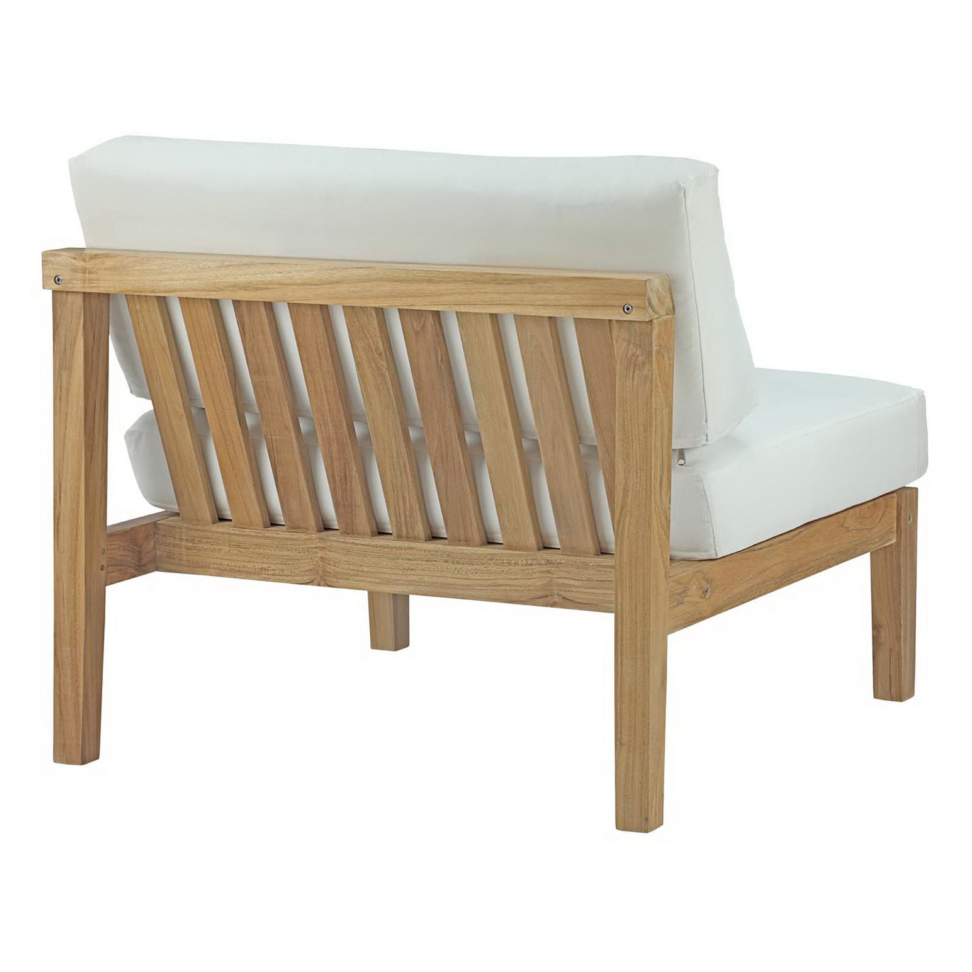 Bayport Outdoor Patio Teak Armless, Natural White