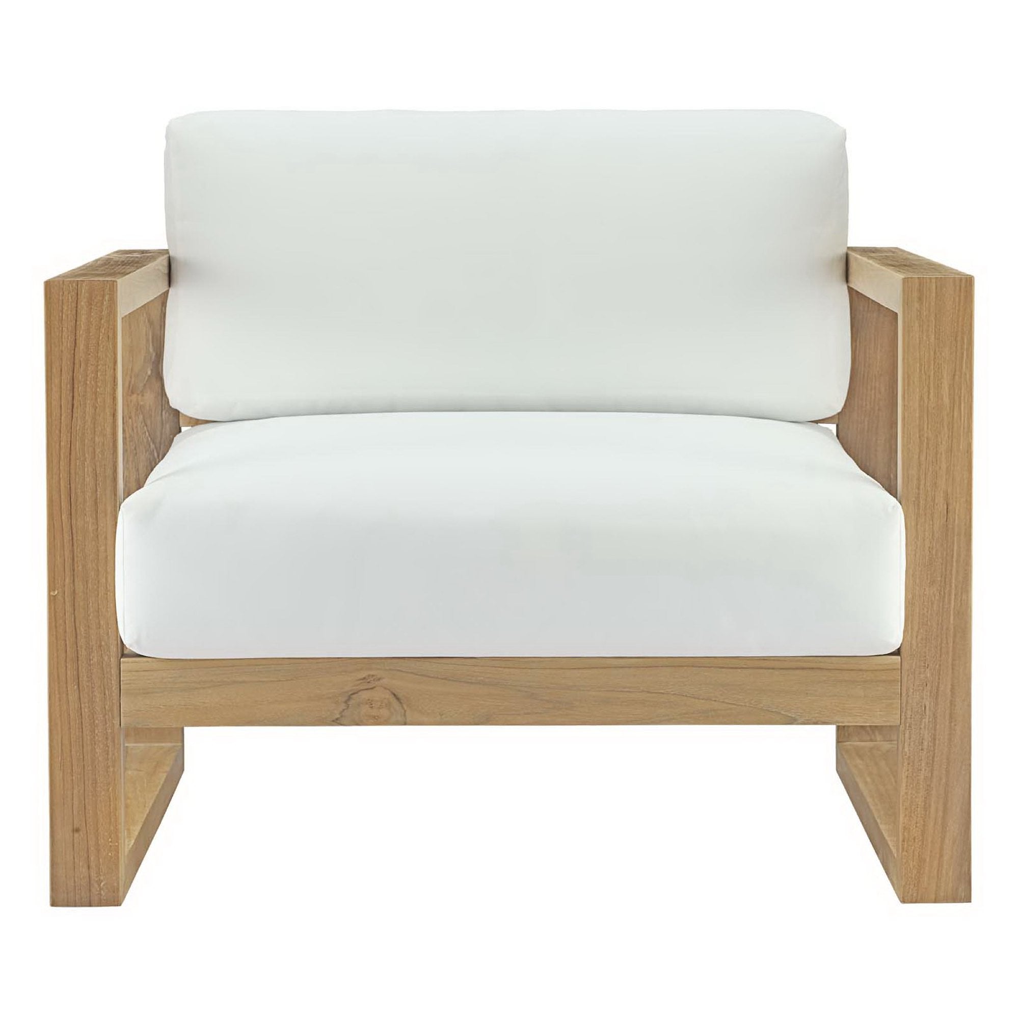 Upland Outdoor Patio Teak Armchair, Natural White