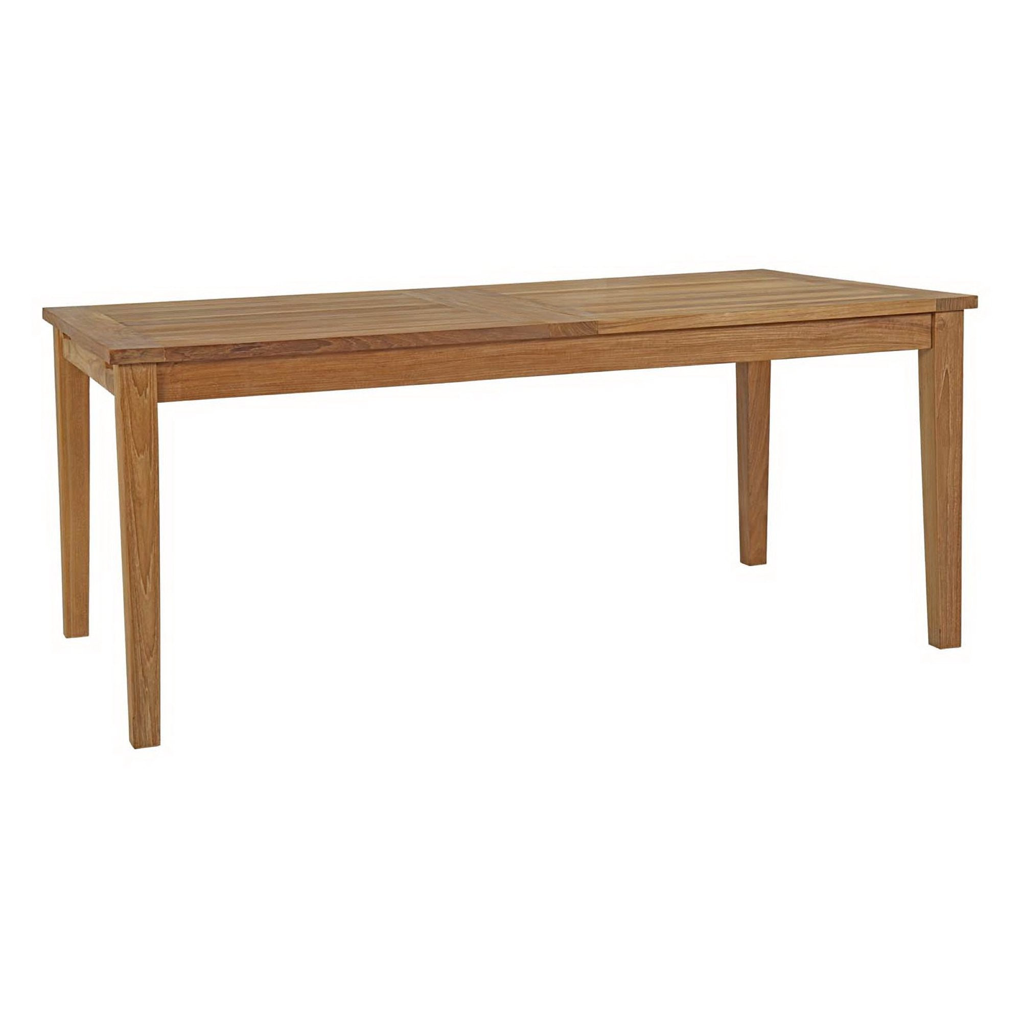 Marina Extendable Outdoor Patio Teak Dining Table, Natural
