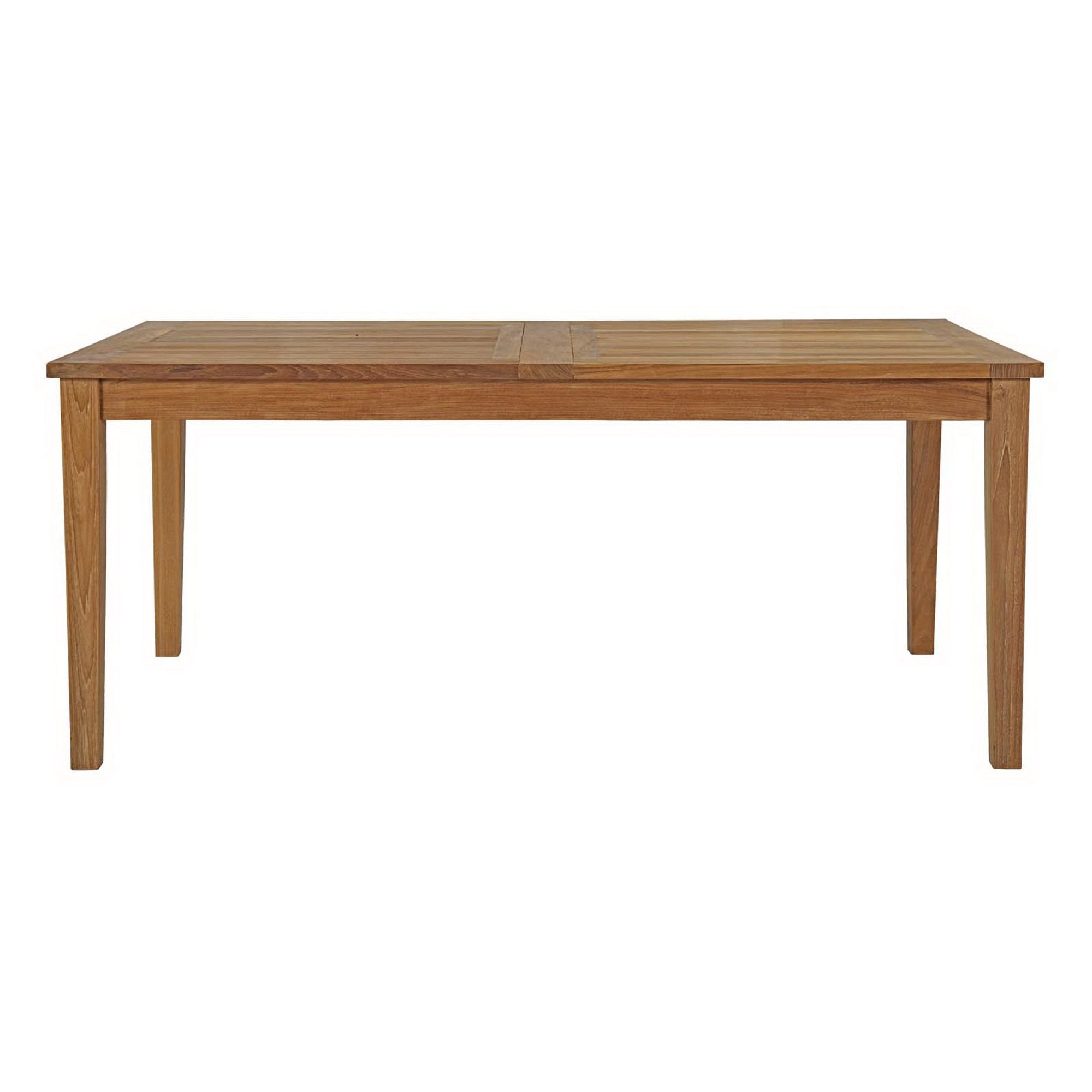 Marina Extendable Outdoor Patio Teak Dining Table, Natural