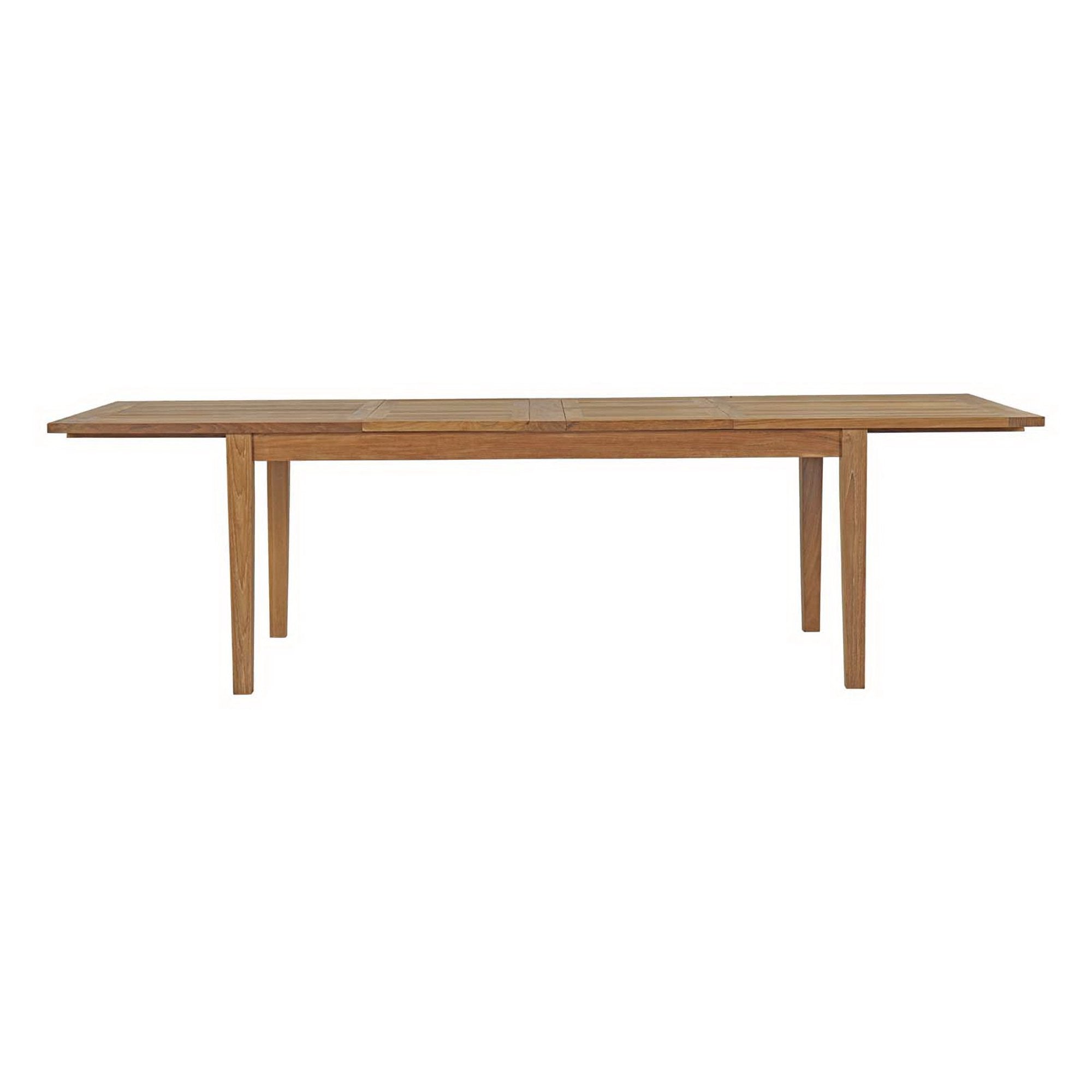 Marina Extendable Outdoor Patio Teak Dining Table, Natural