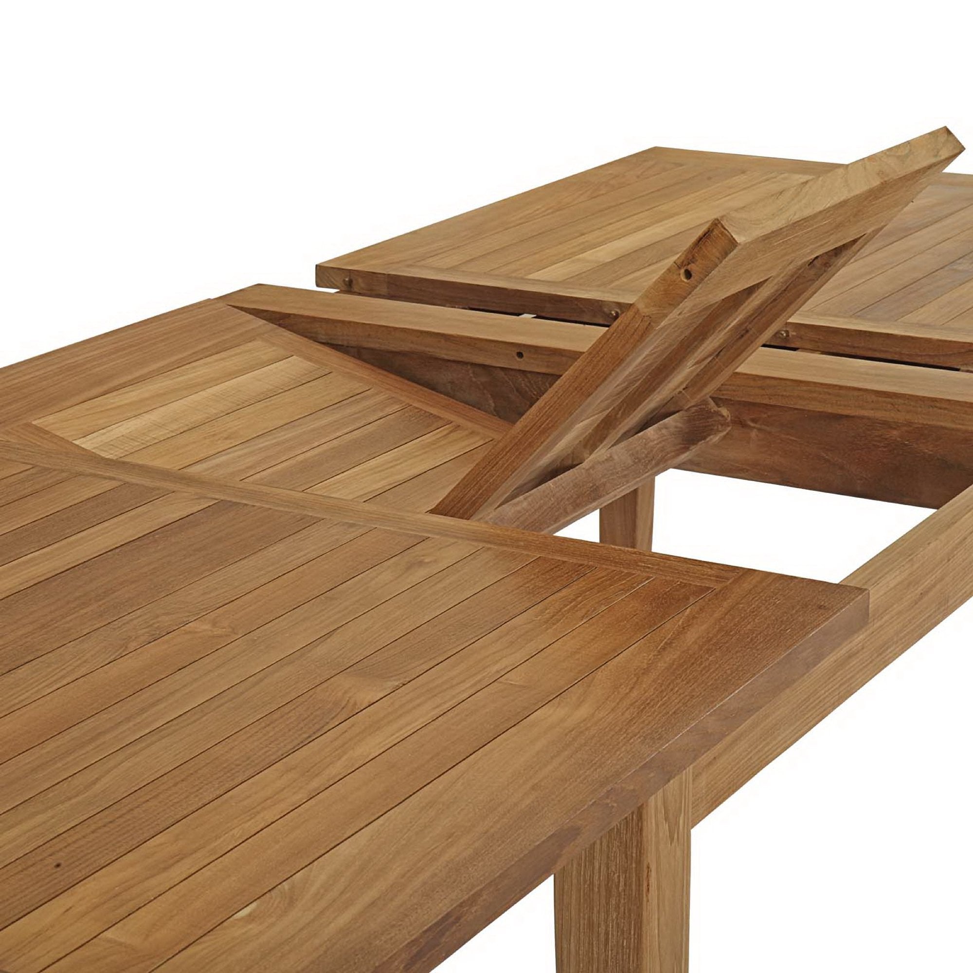 Marina Extendable Outdoor Patio Teak Dining Table, Natural