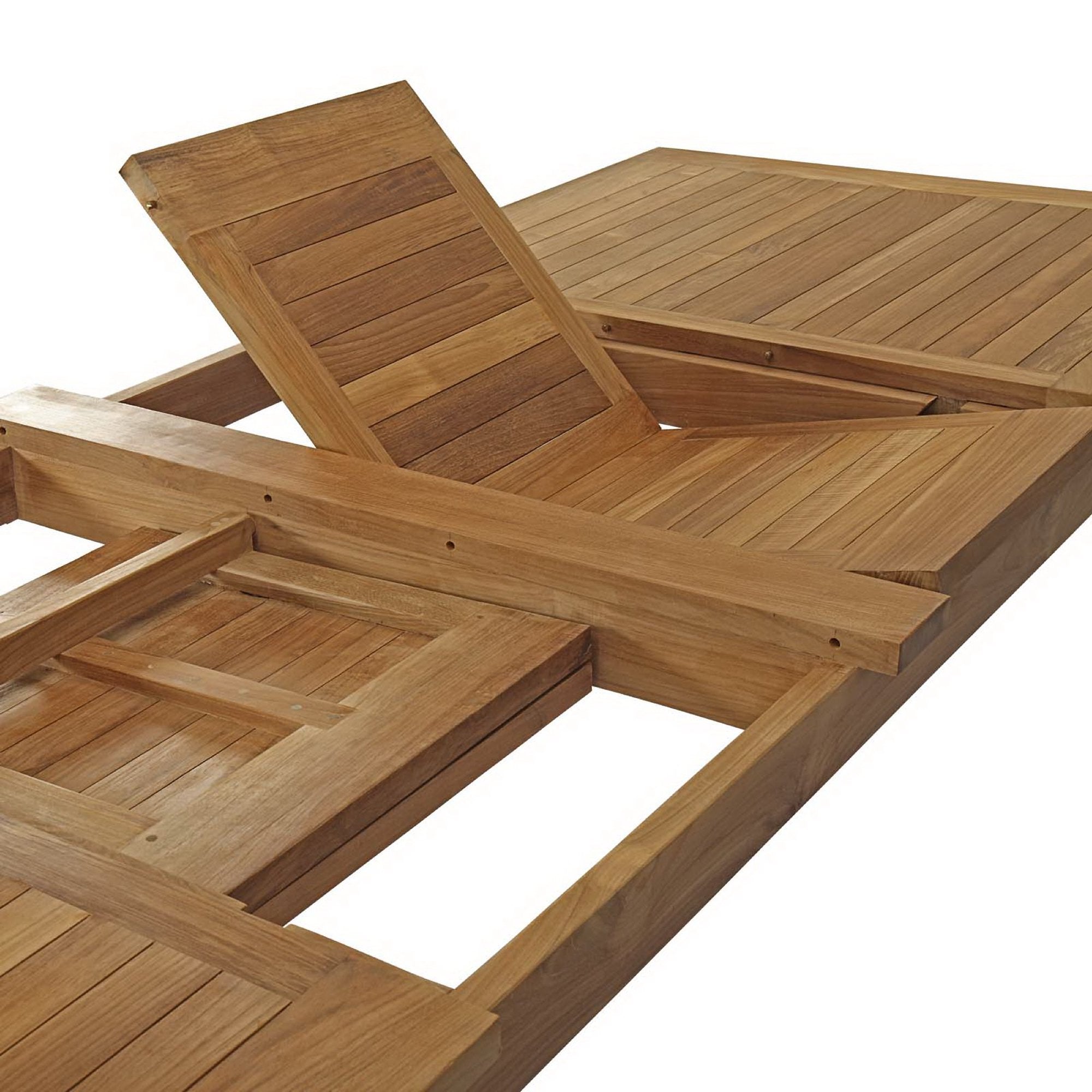 Marina Extendable Outdoor Patio Teak Dining Table, Natural