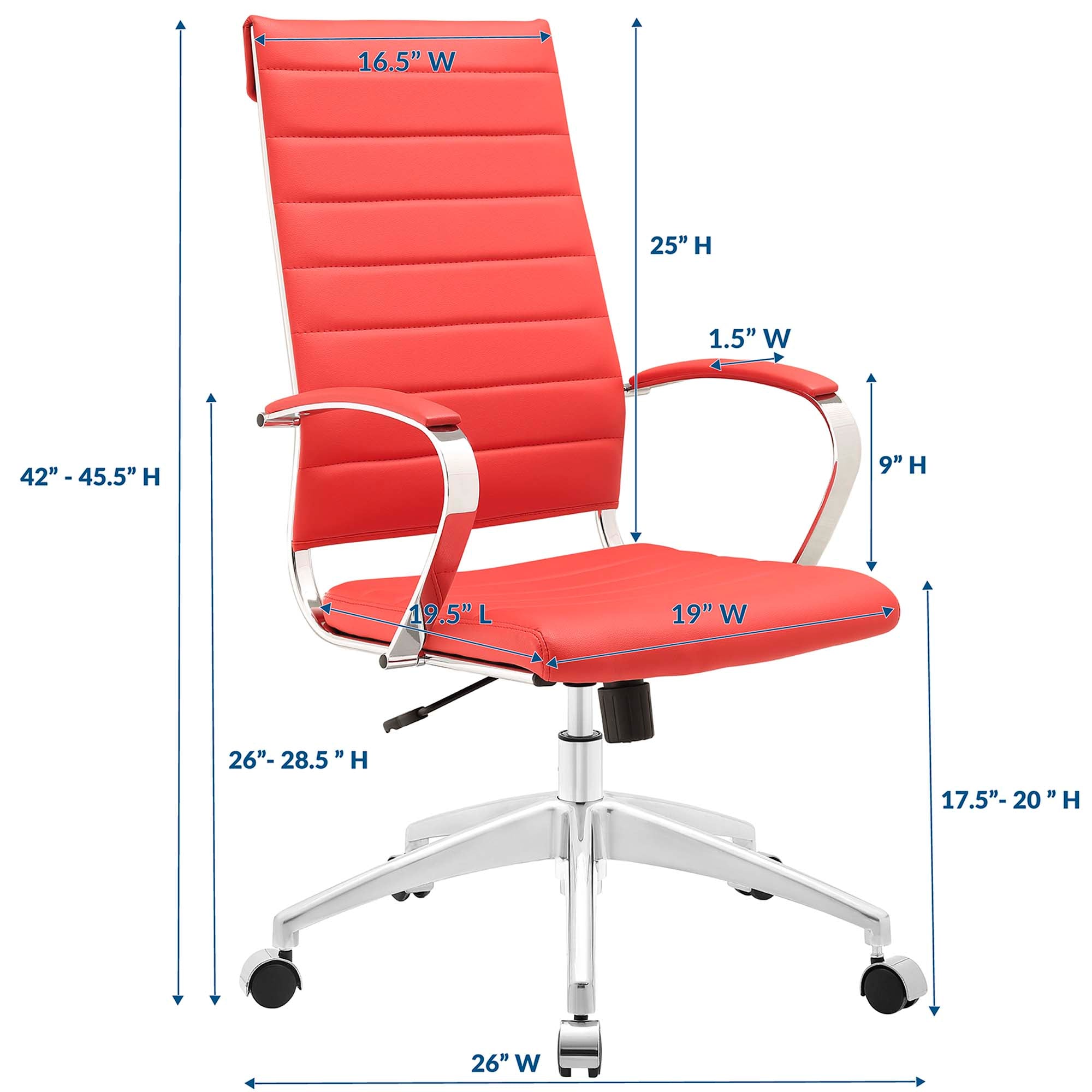 Jive Highback Office Chair, Red