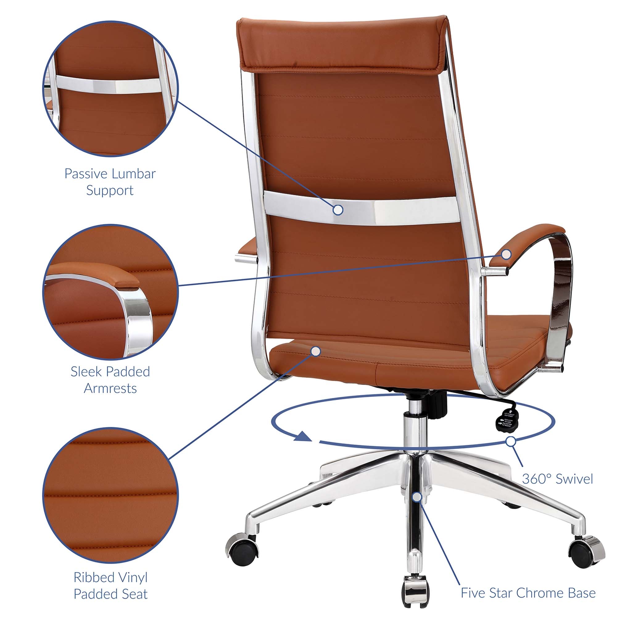 Jive Highback Office Chair, Terracotta