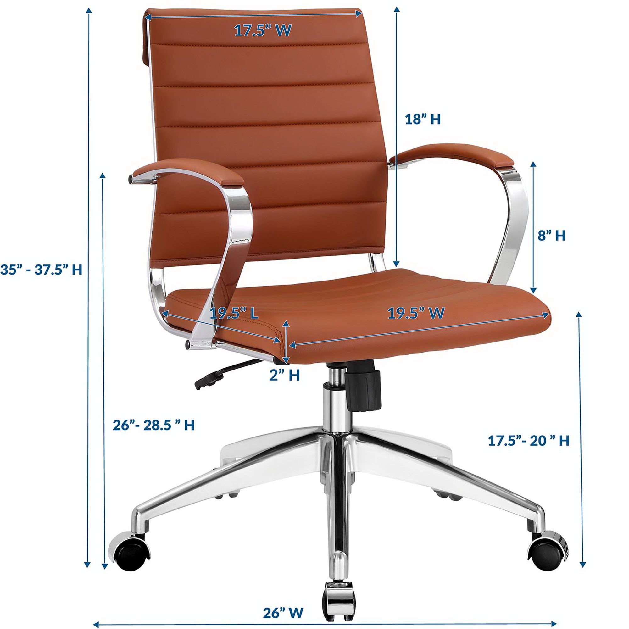 Jive Mid Back Office Chair, Terracotta