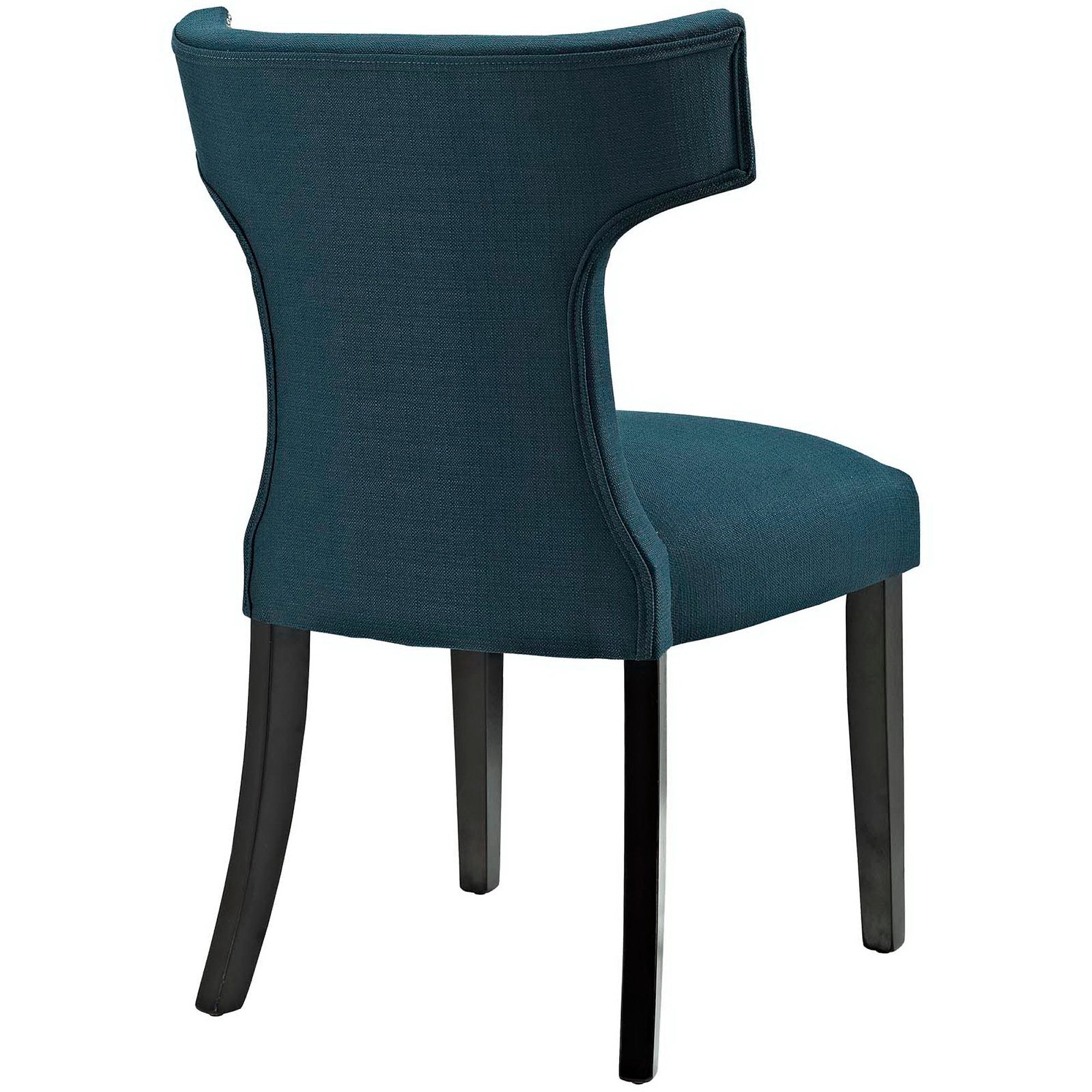 Curve Fabric Dining Side Chair Set of 2, Azure