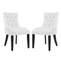 Regent Vinyl Dining Side Chair Set of 2, White