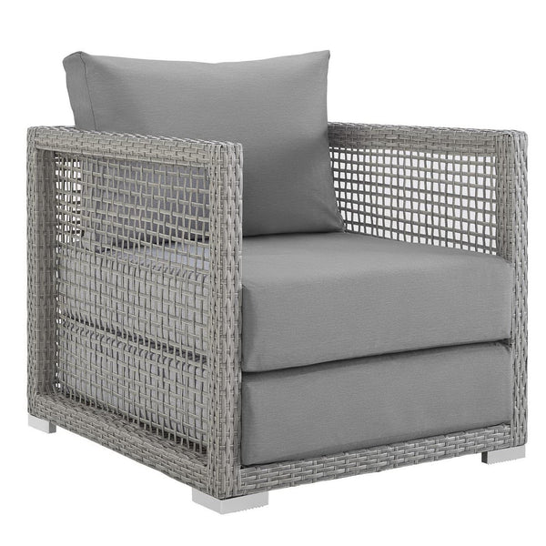 Aura Rattan Outdoor Patio Armchair, Gray Gray
