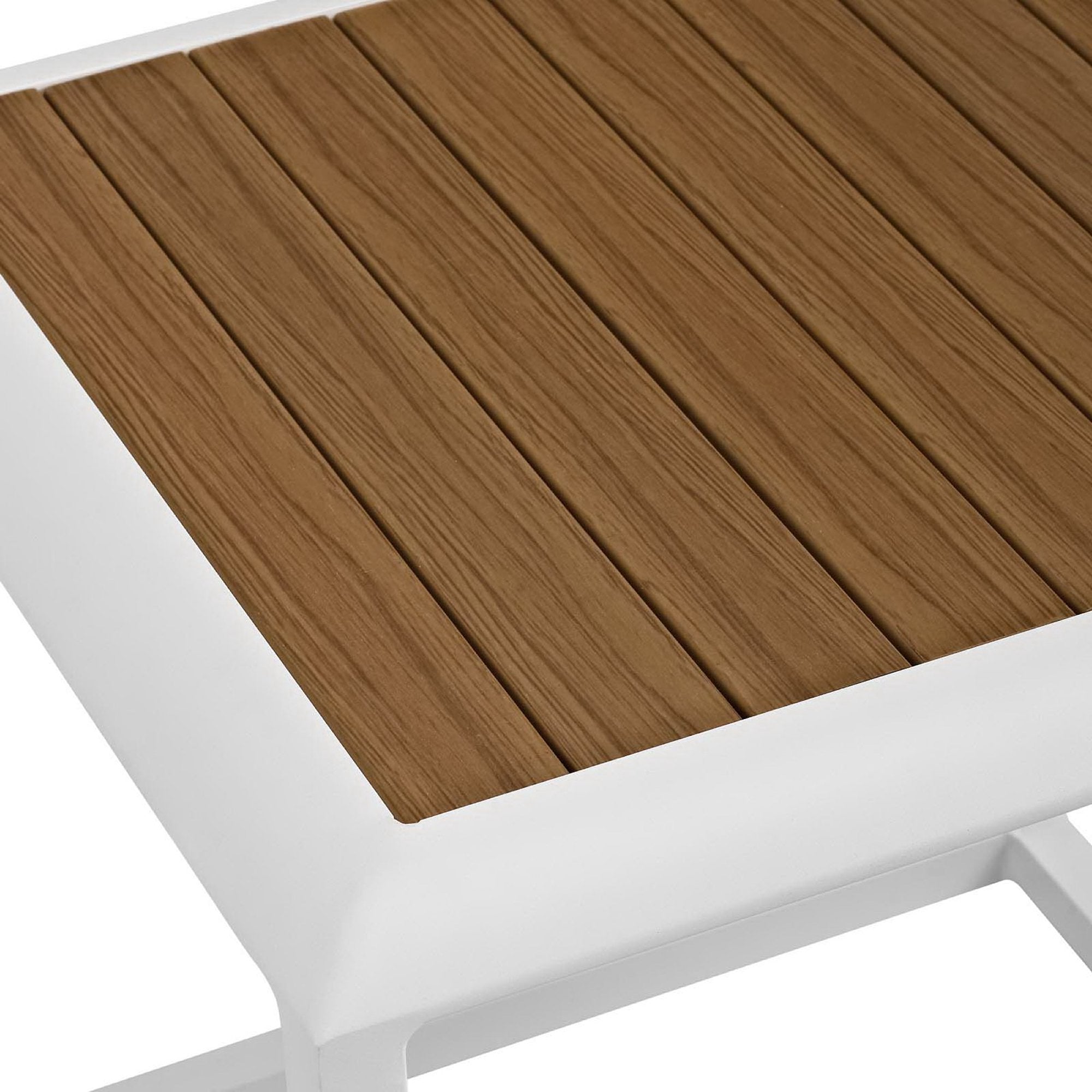 Stance Outdoor Patio Aluminum Side Table, White Natural