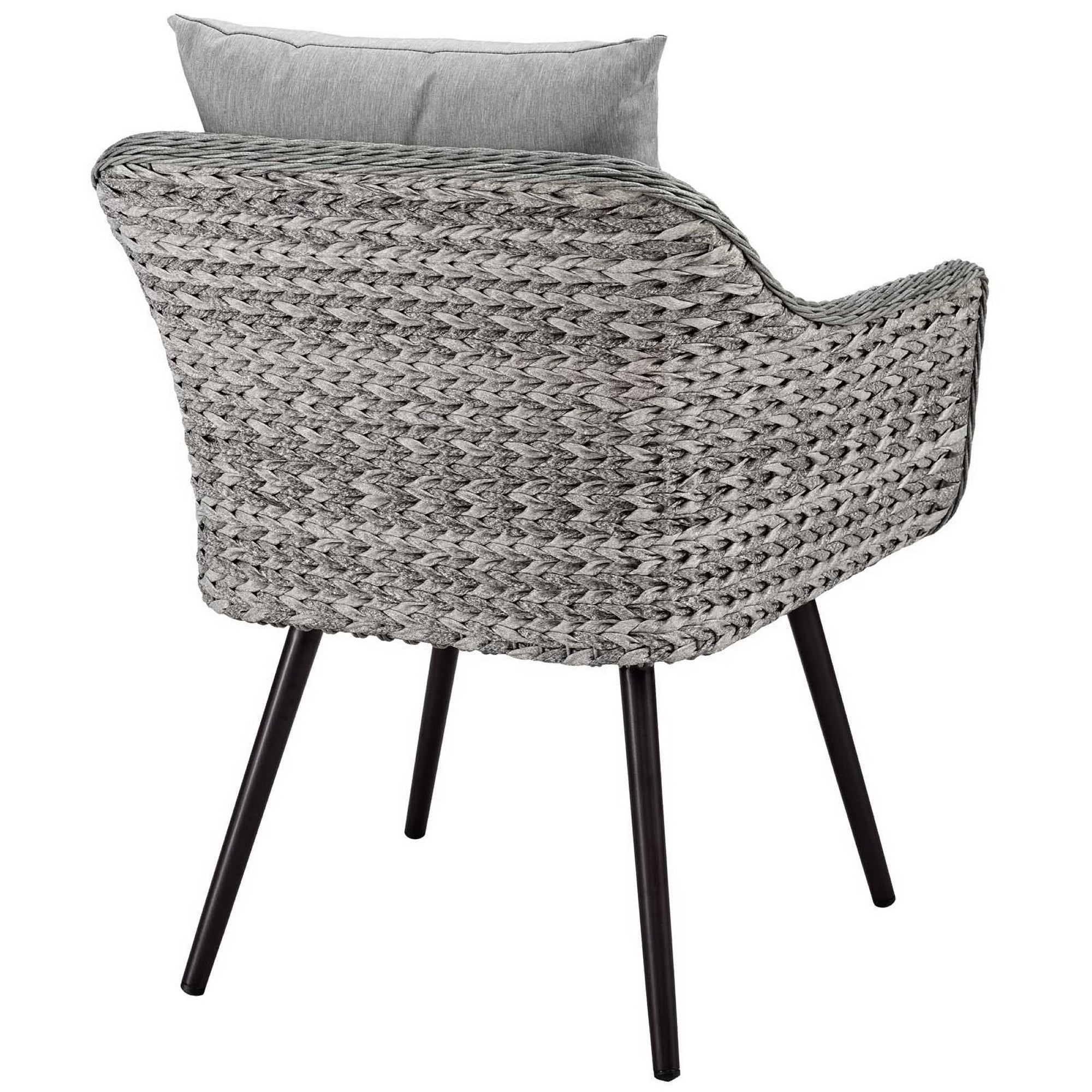 Endeavor Outdoor Patio Wicker Rattan Armchair, Gray Gray