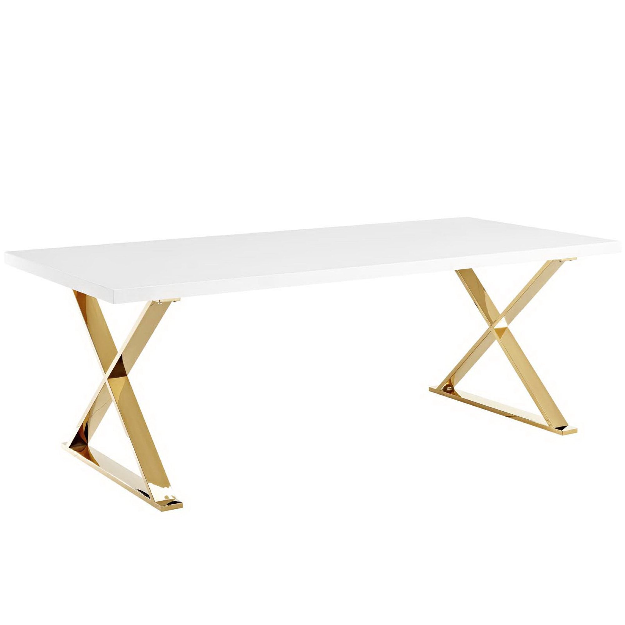 Sector Dining Table, White Gold