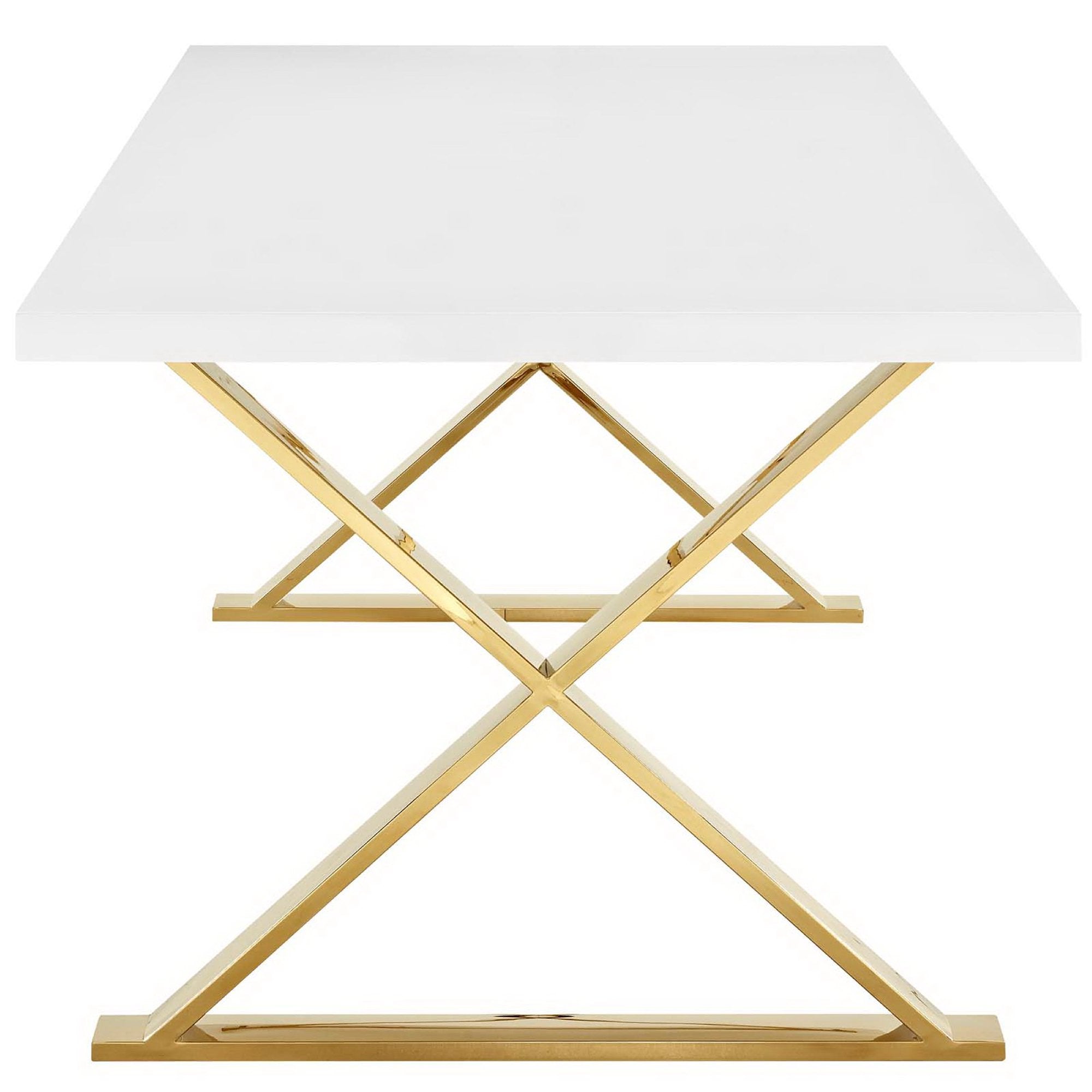 Sector Dining Table, White Gold