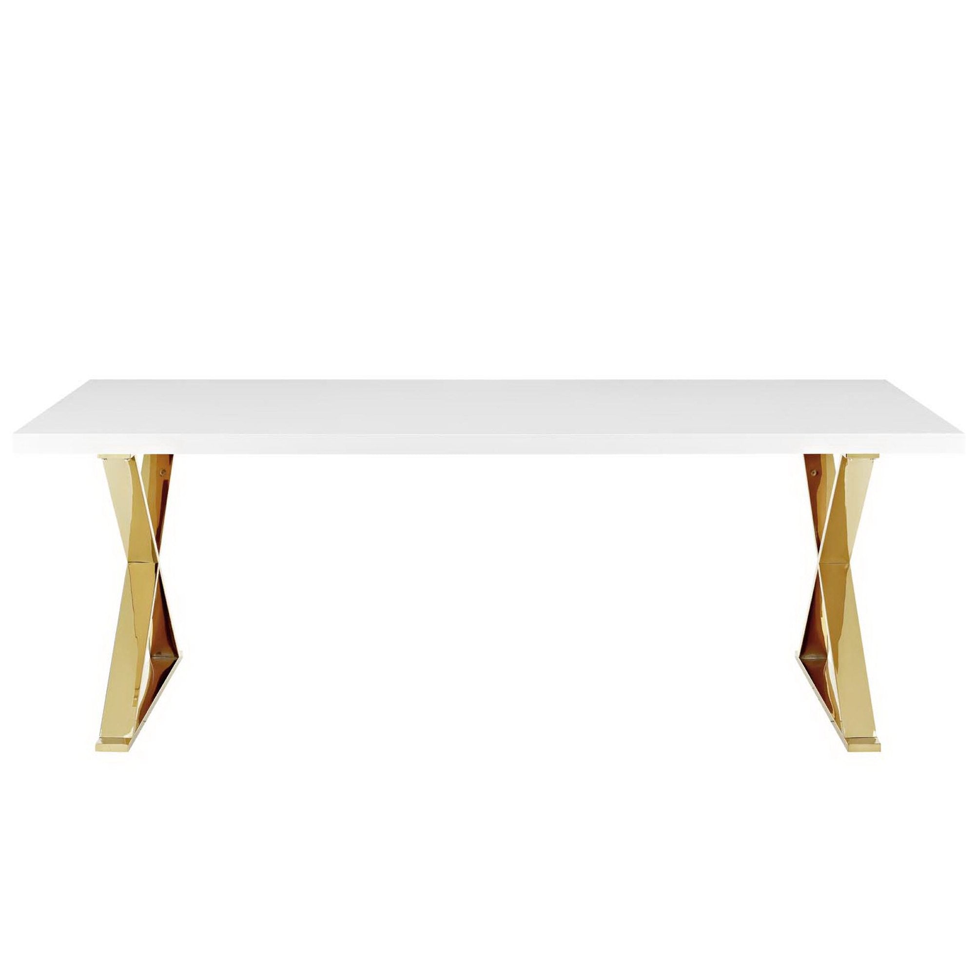 Sector Dining Table, White Gold