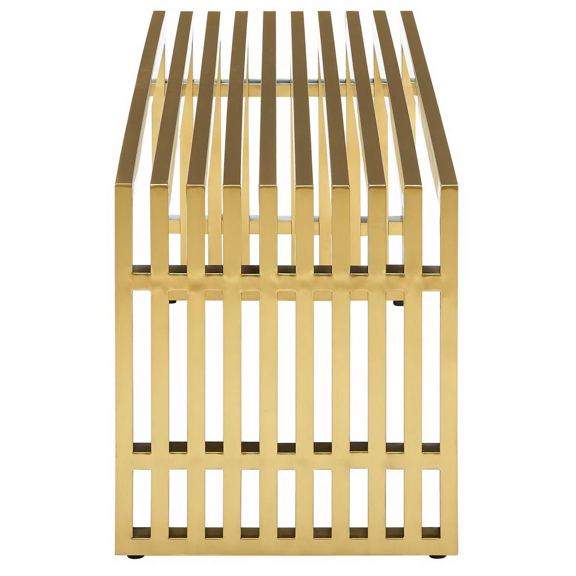 Gridiron Medium Stainless Steel Bench, Gold