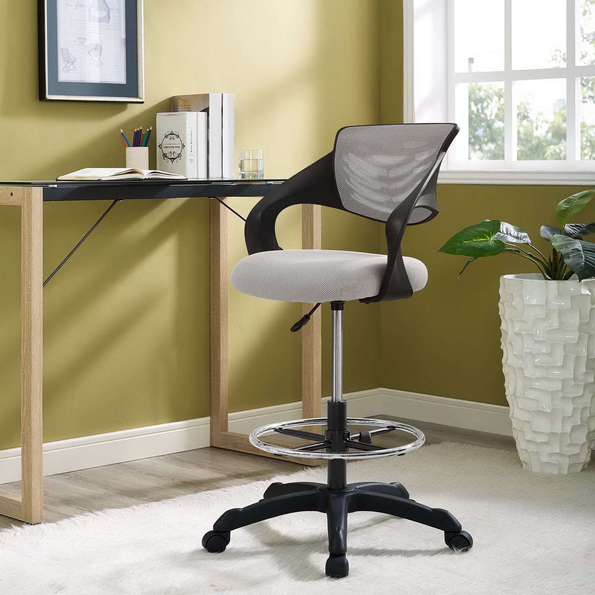 Thrive Mesh Drafting Chair, Gray