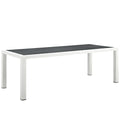 Stance 90.5" Outdoor Patio Aluminum Dining Table, White Gray