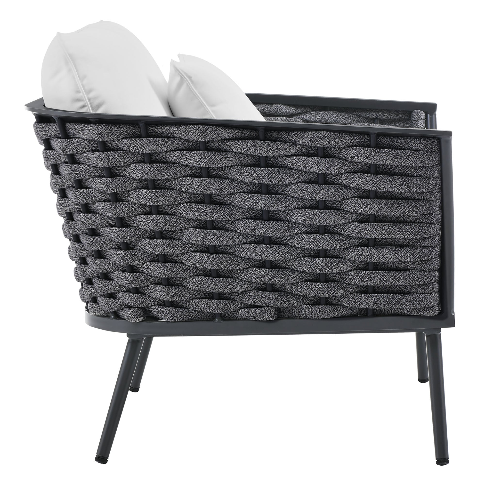 Stance Outdoor Patio Aluminum Armchair, Gray White