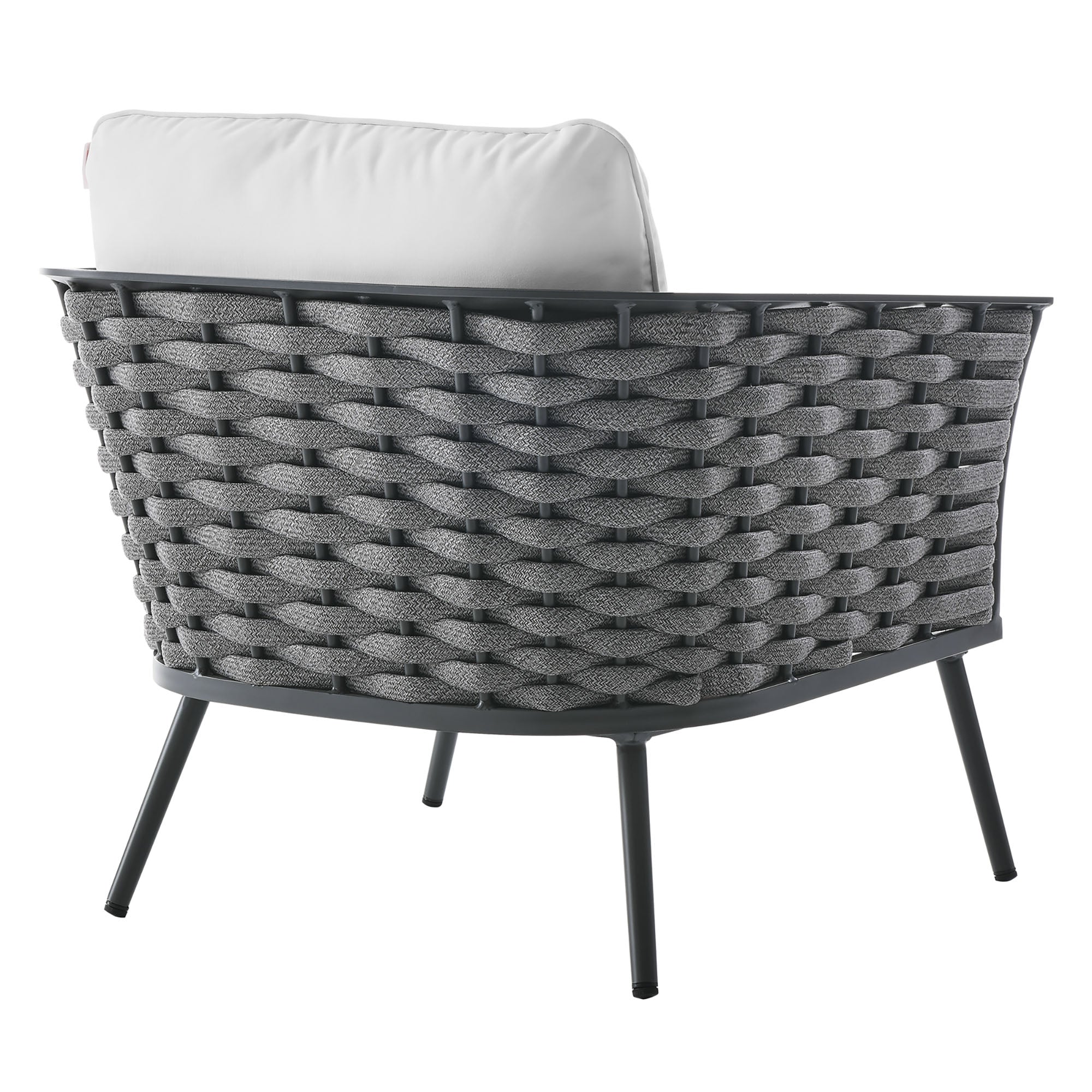 Stance Outdoor Patio Aluminum Armchair, Gray White