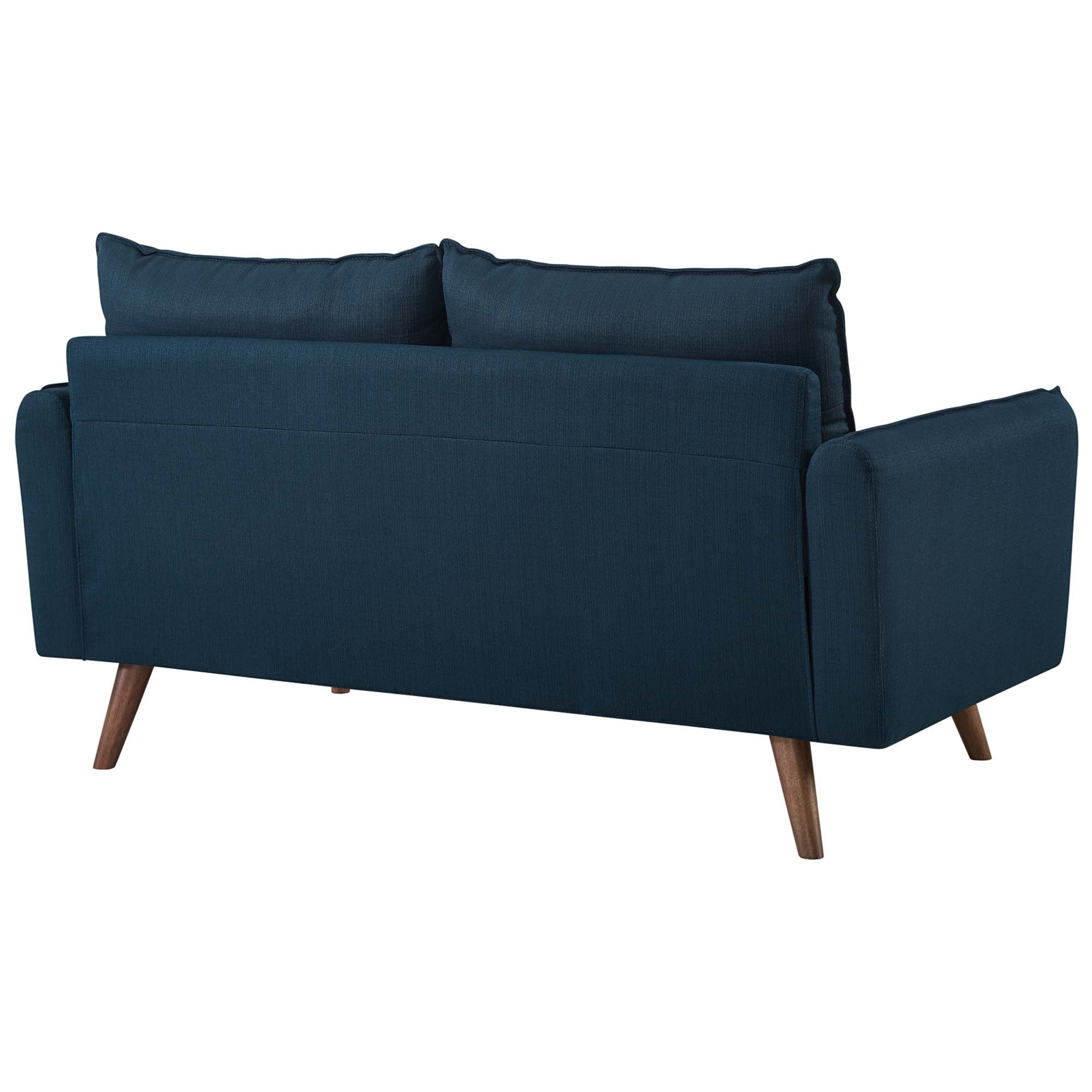 Revive Upholstered Fabric Loveseat, Azure