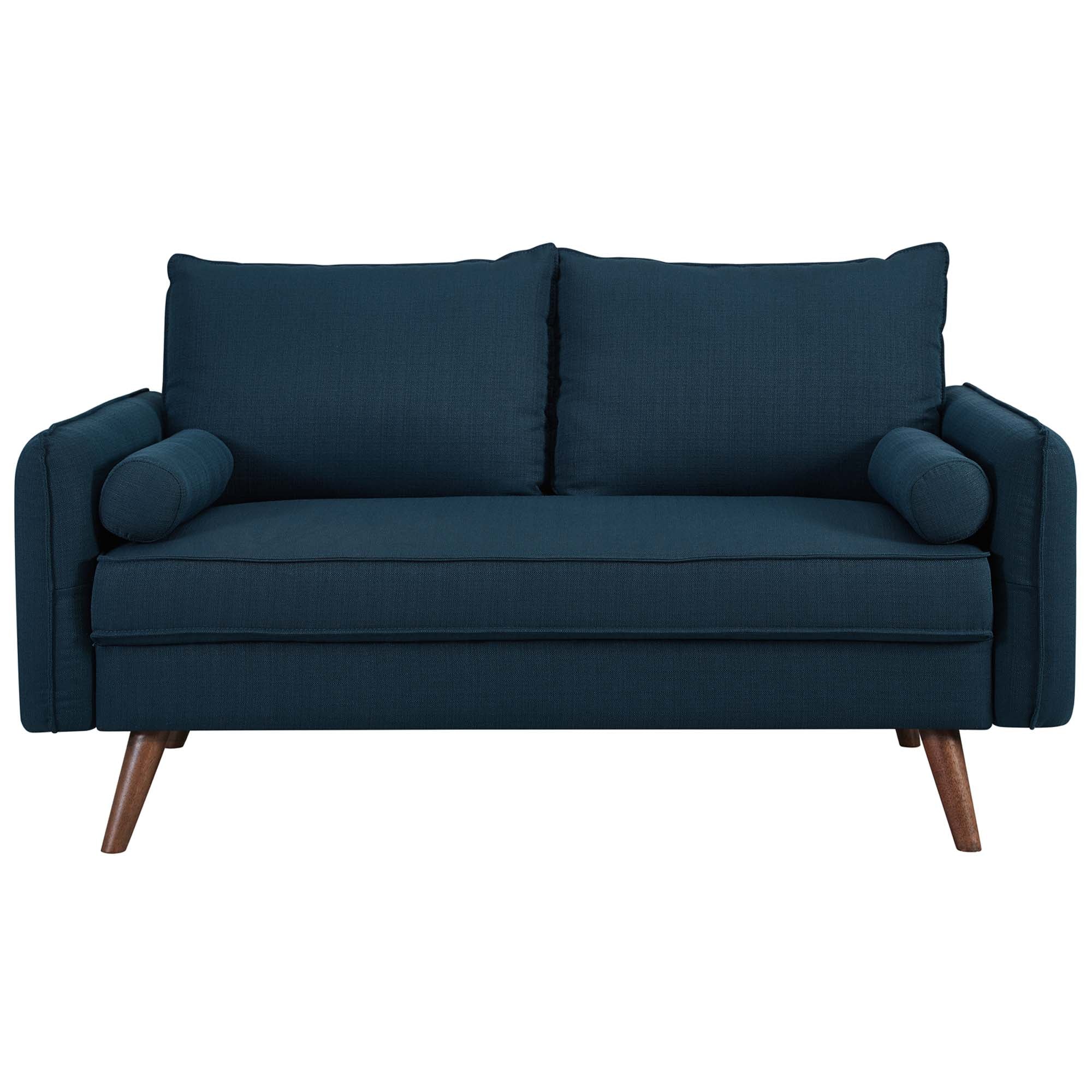Revive Upholstered Fabric Loveseat, Azure
