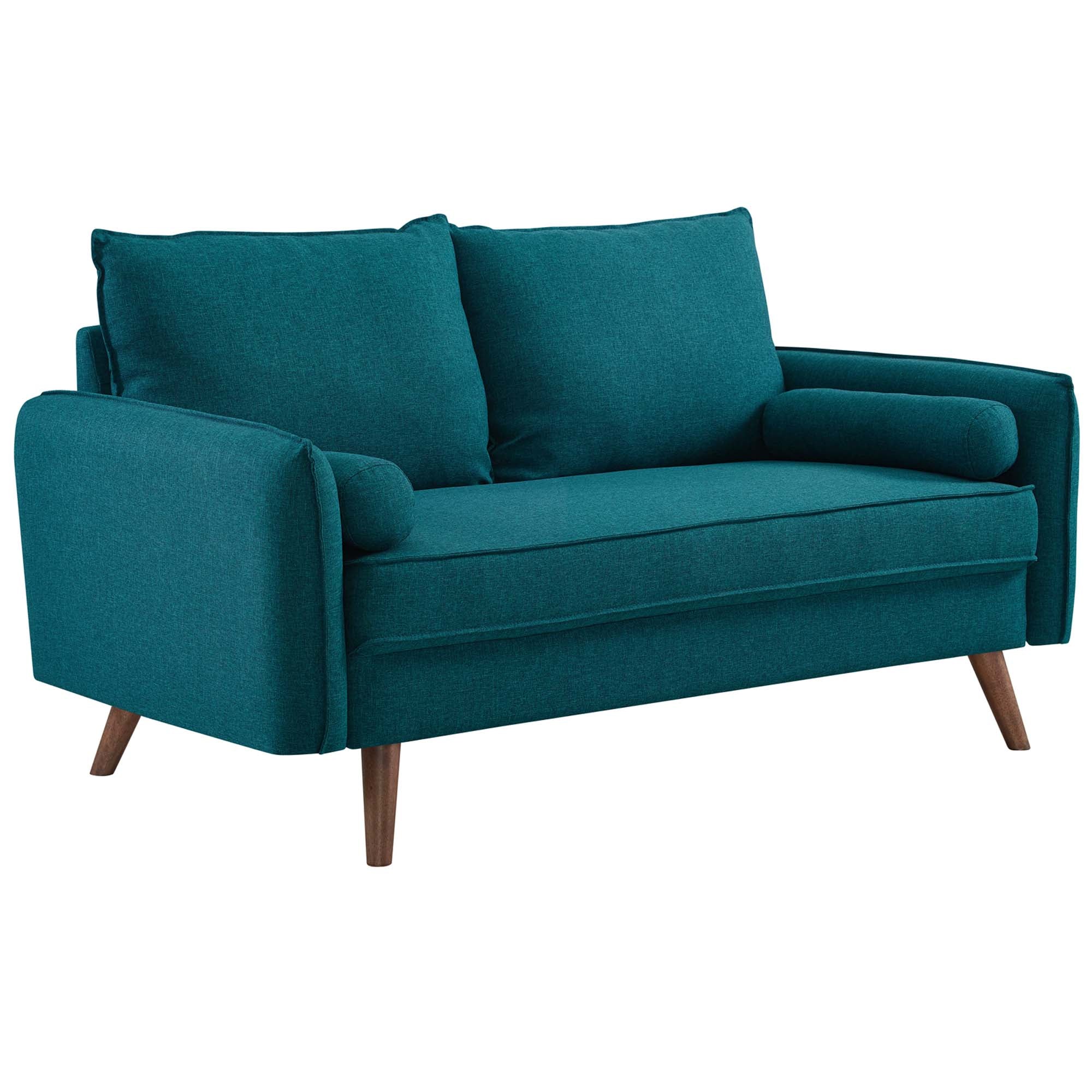 Revive Upholstered Fabric Loveseat, Teal