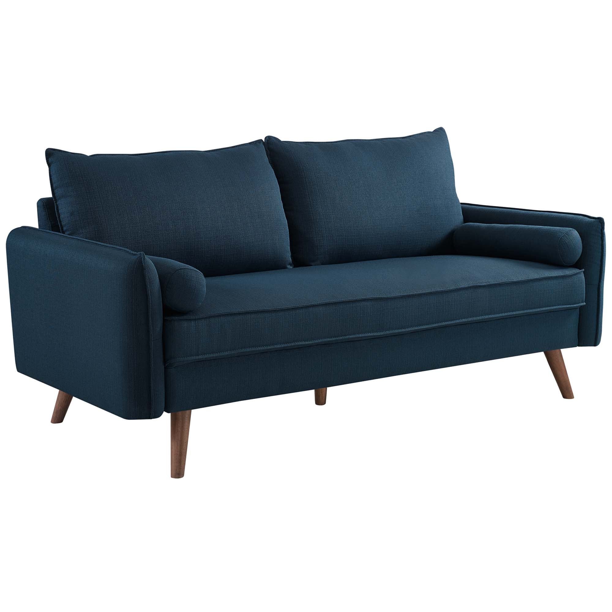 Revive Upholstered Fabric Sofa, Azure