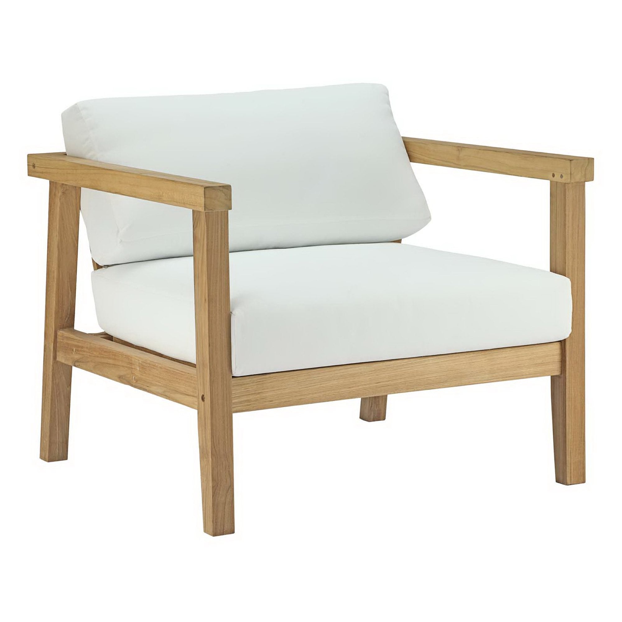 Bayport 3 Piece Outdoor Patio Teak Set, Natural White