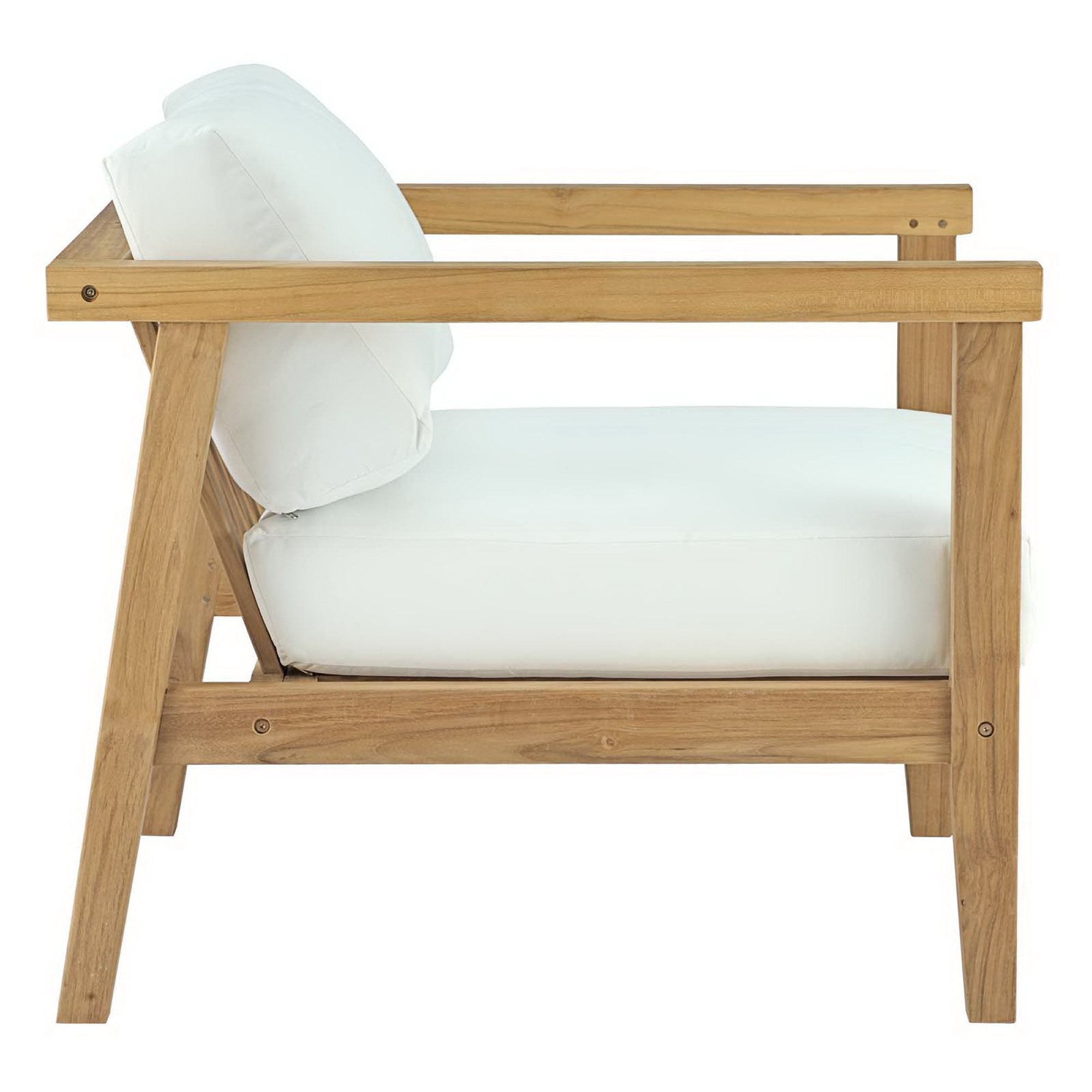 Bayport 3 Piece Outdoor Patio Teak Set, Natural White