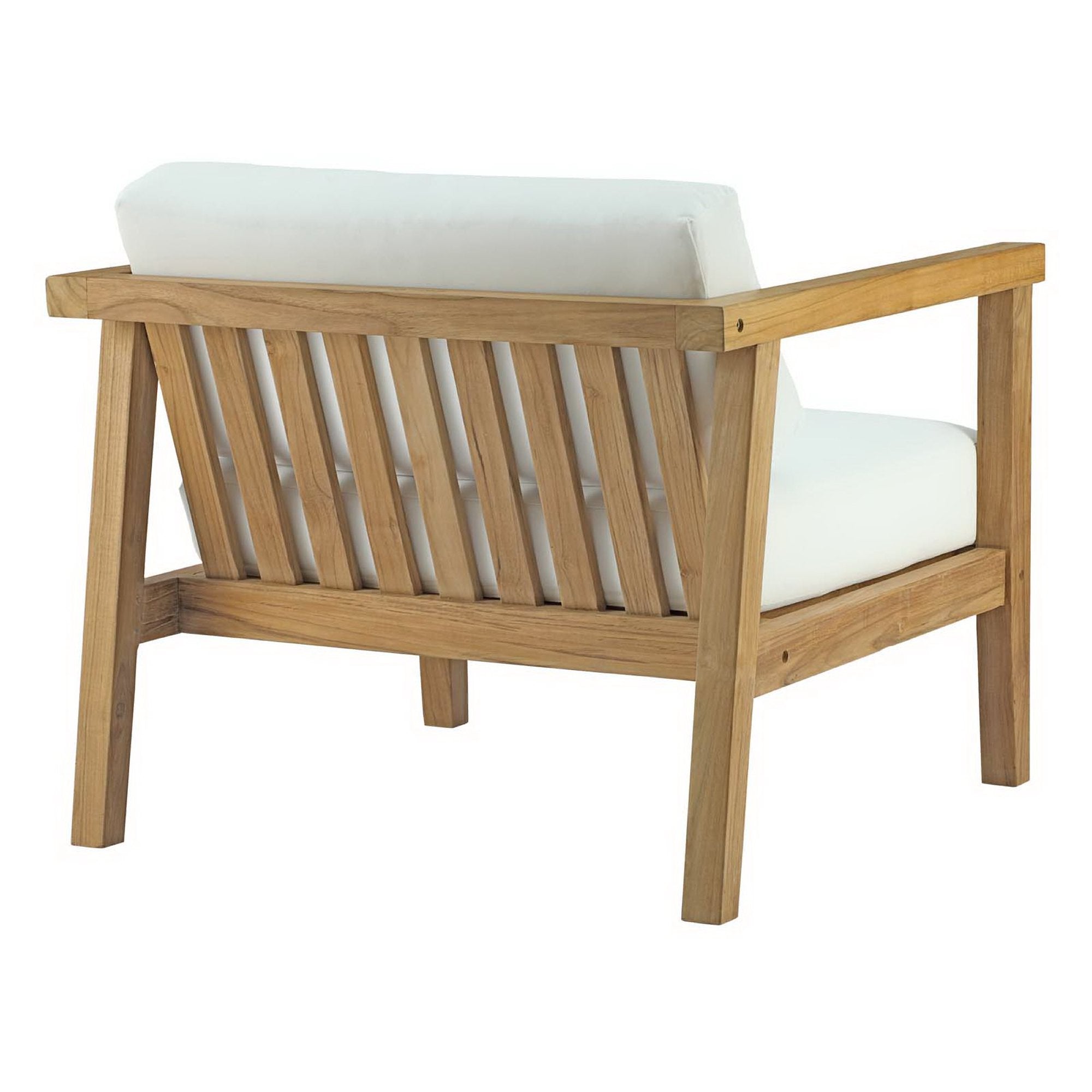 Bayport 3 Piece Outdoor Patio Teak Set, Natural White