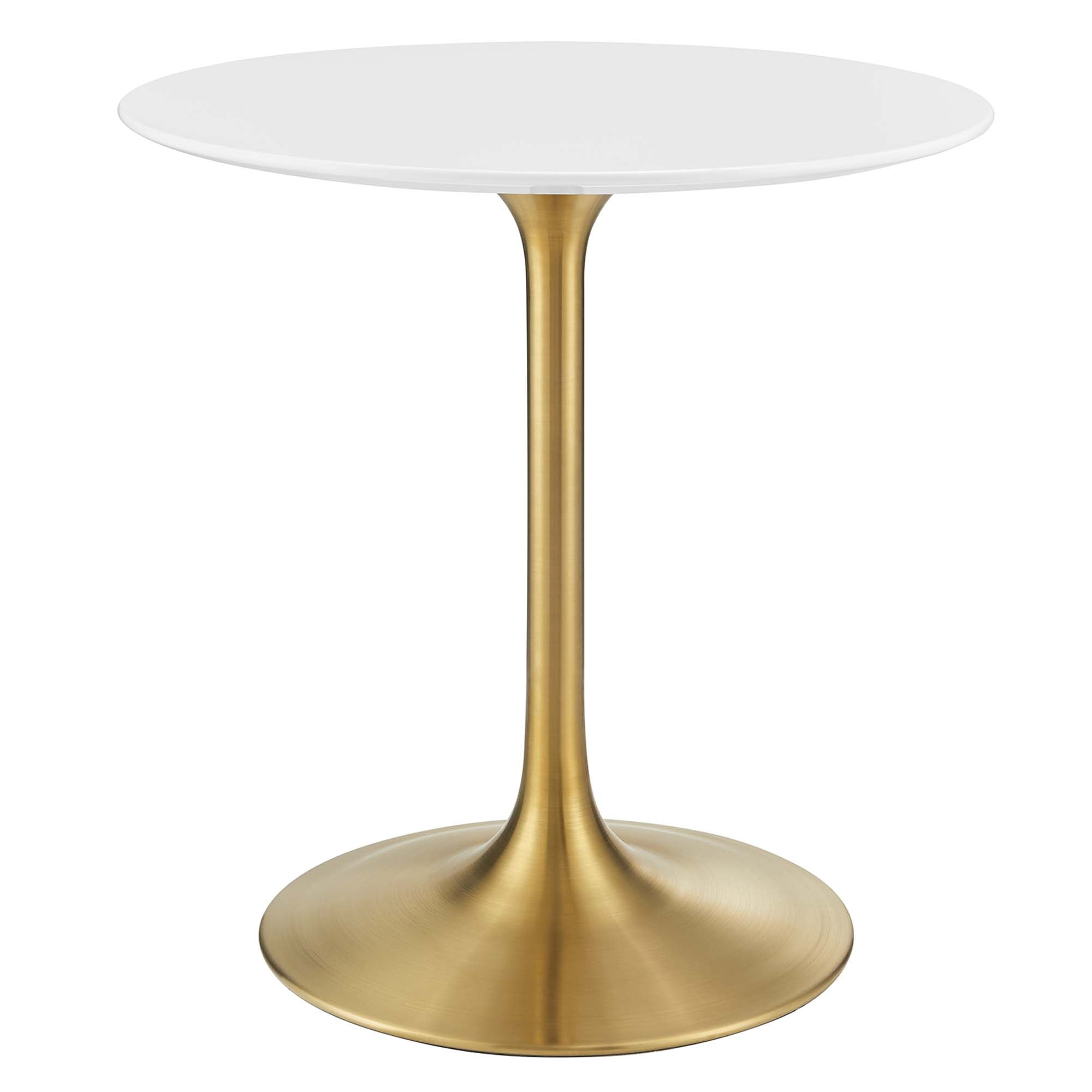 Lippa 28" Round Wood Dining Table, Gold White