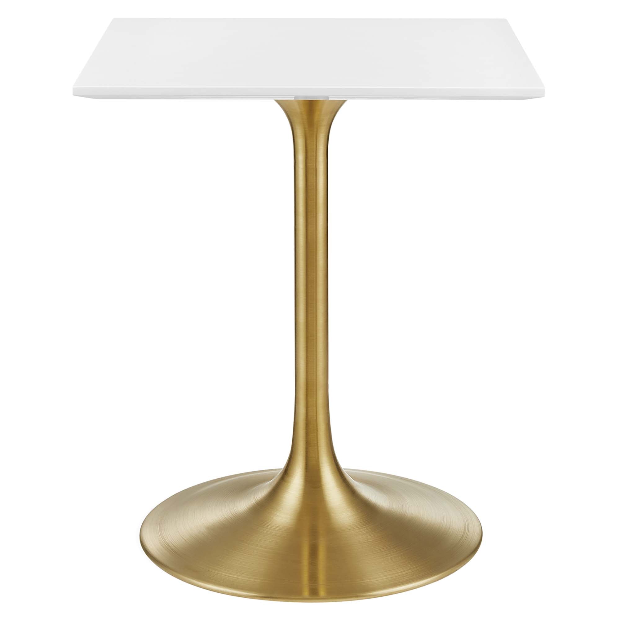 Lippa 24" Square Wood Dining Table, Gold White