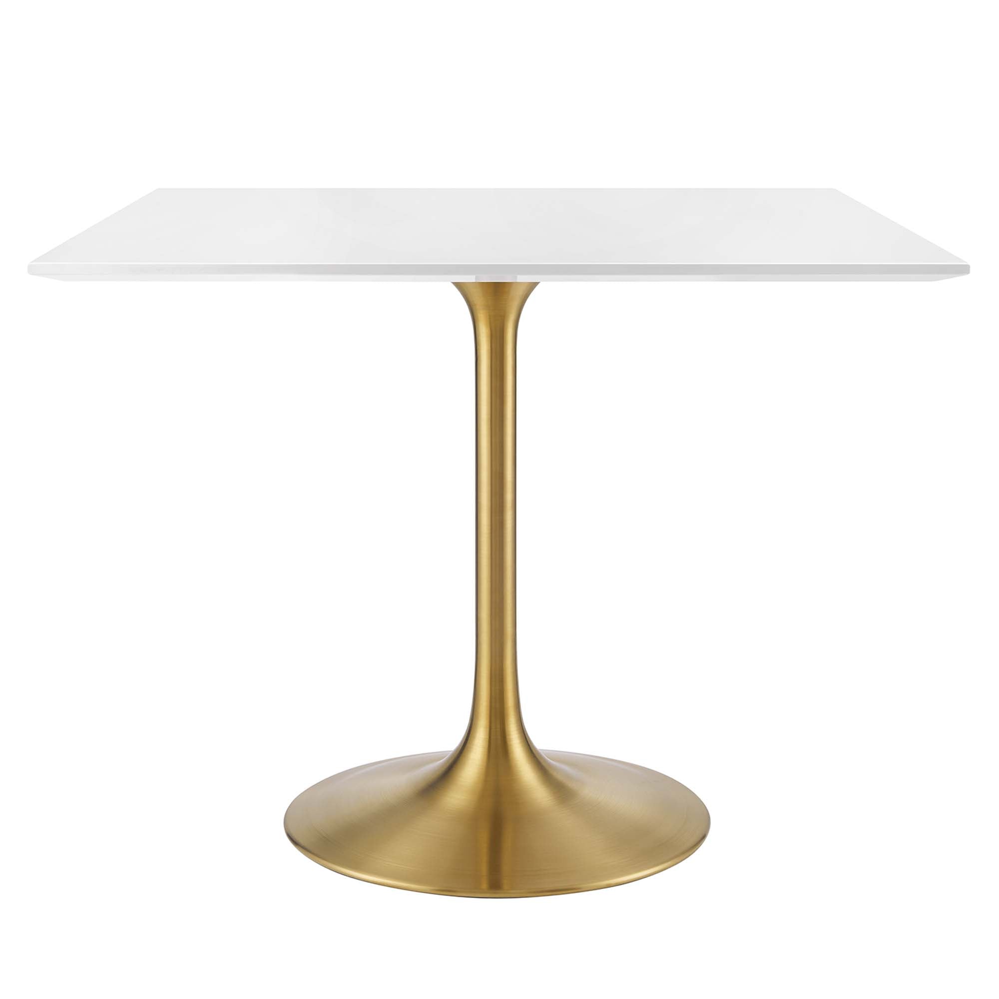 Lippa 36" Square Wood Dining Table, Gold White