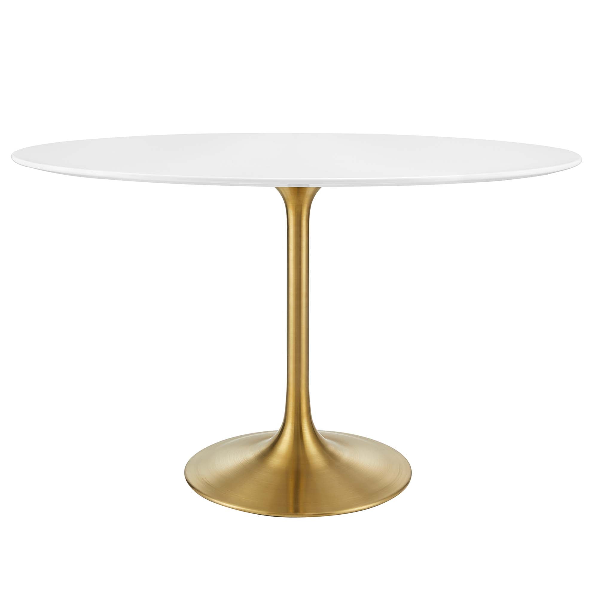 Lippa 48" Oval Wood Dining Table, Gold White