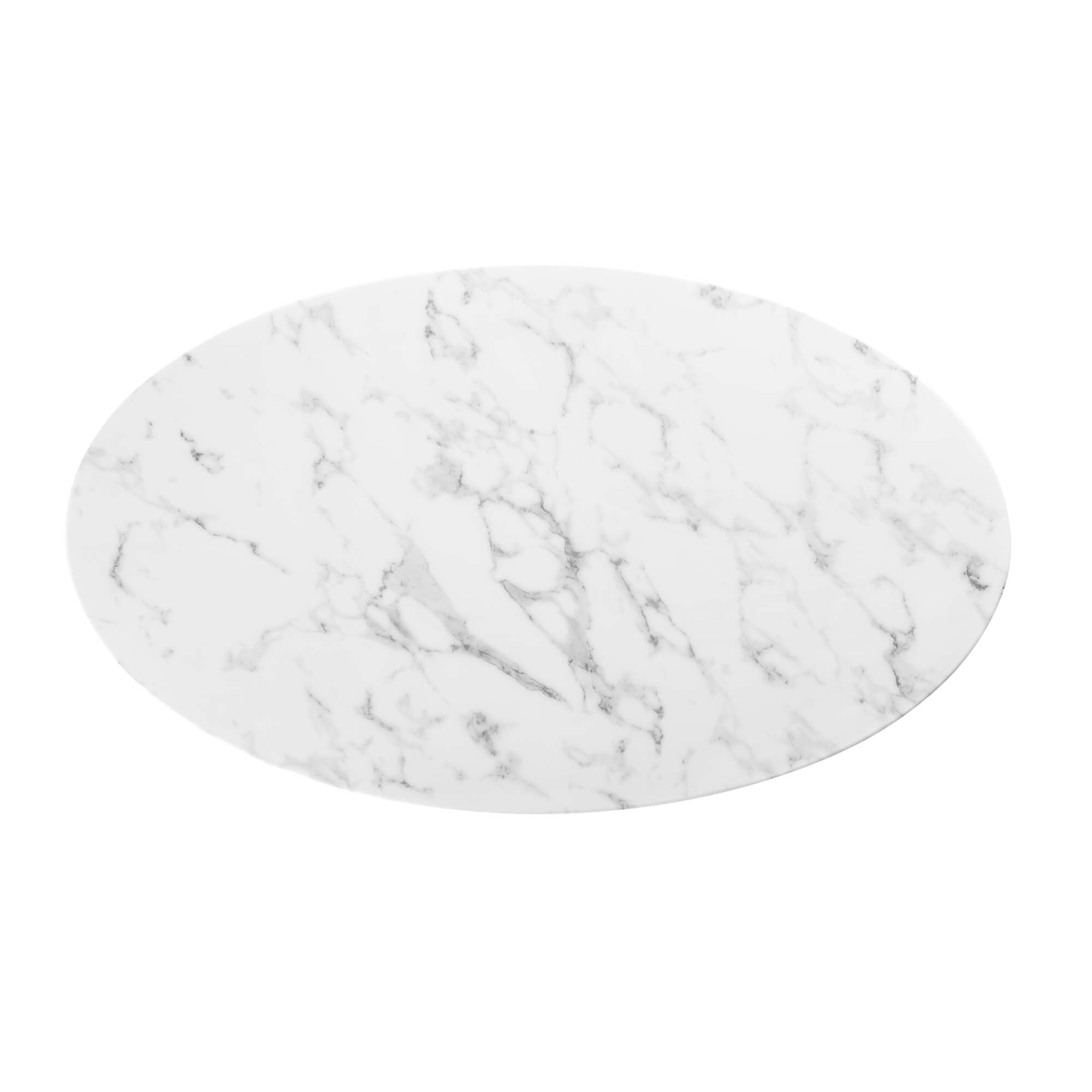 Lippa 48" Oval Faux Marble Dining Table, Gold White