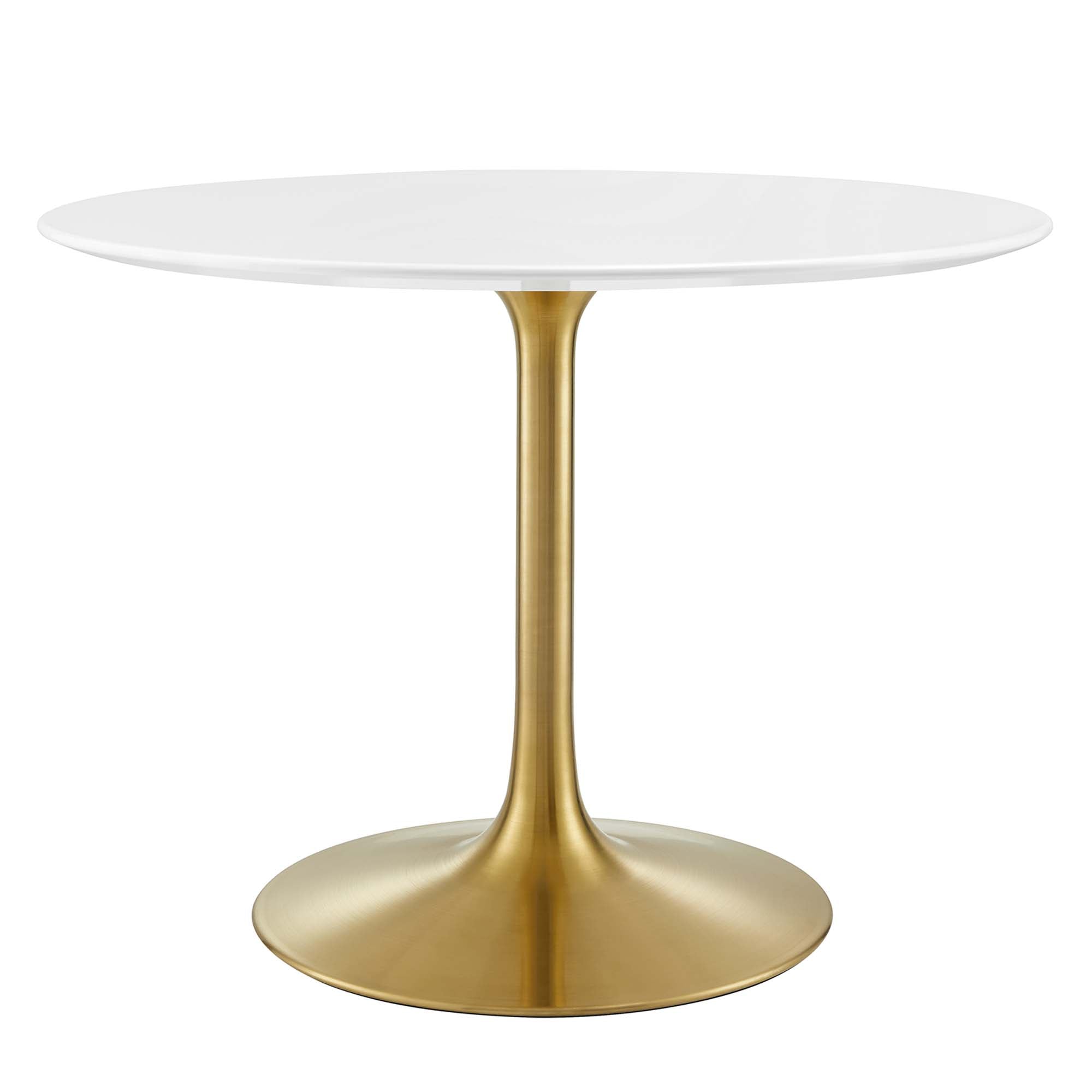 Lippa 40" Round Wood Dining Table, Gold White