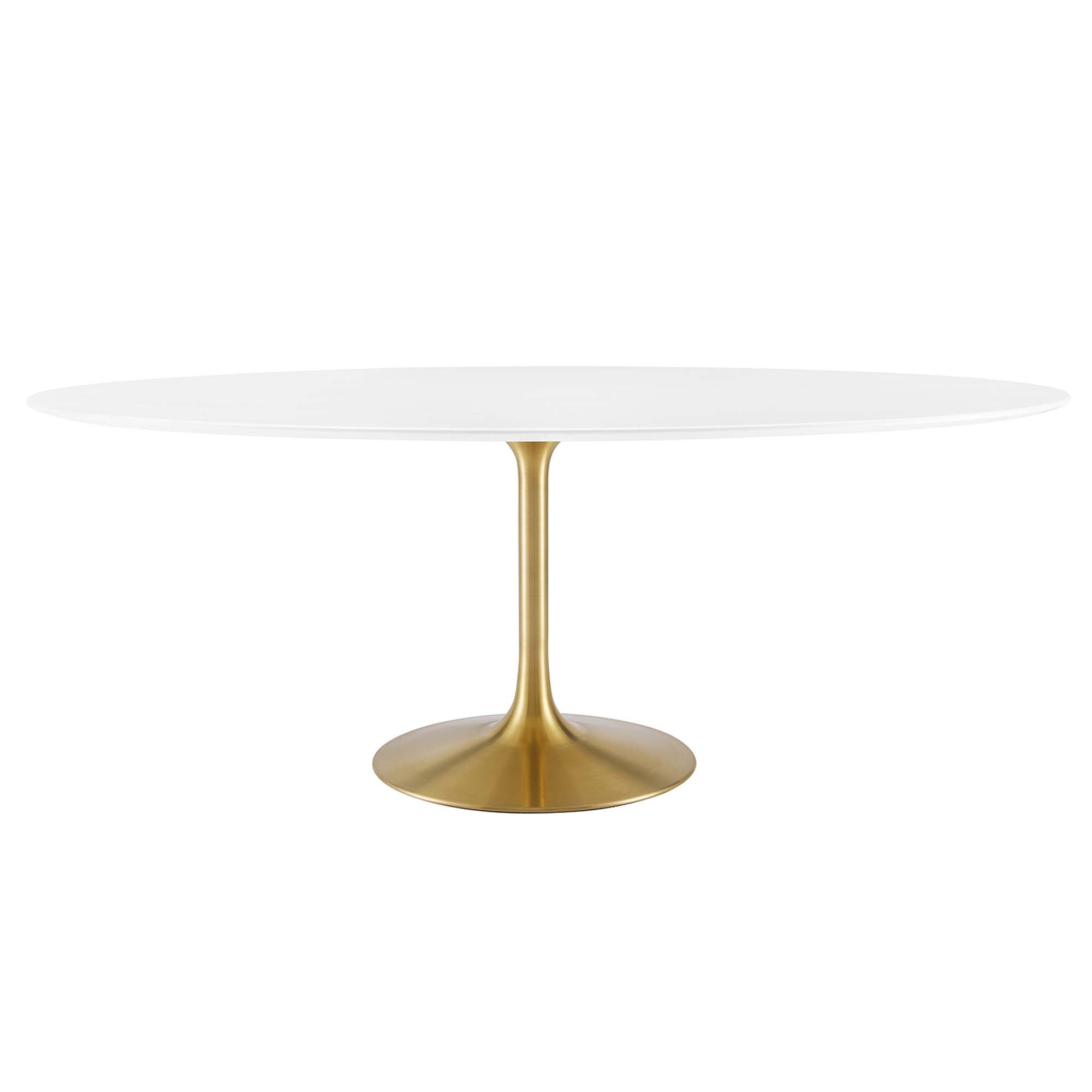 Lippa 78" Oval Wood Dining Table, Gold White