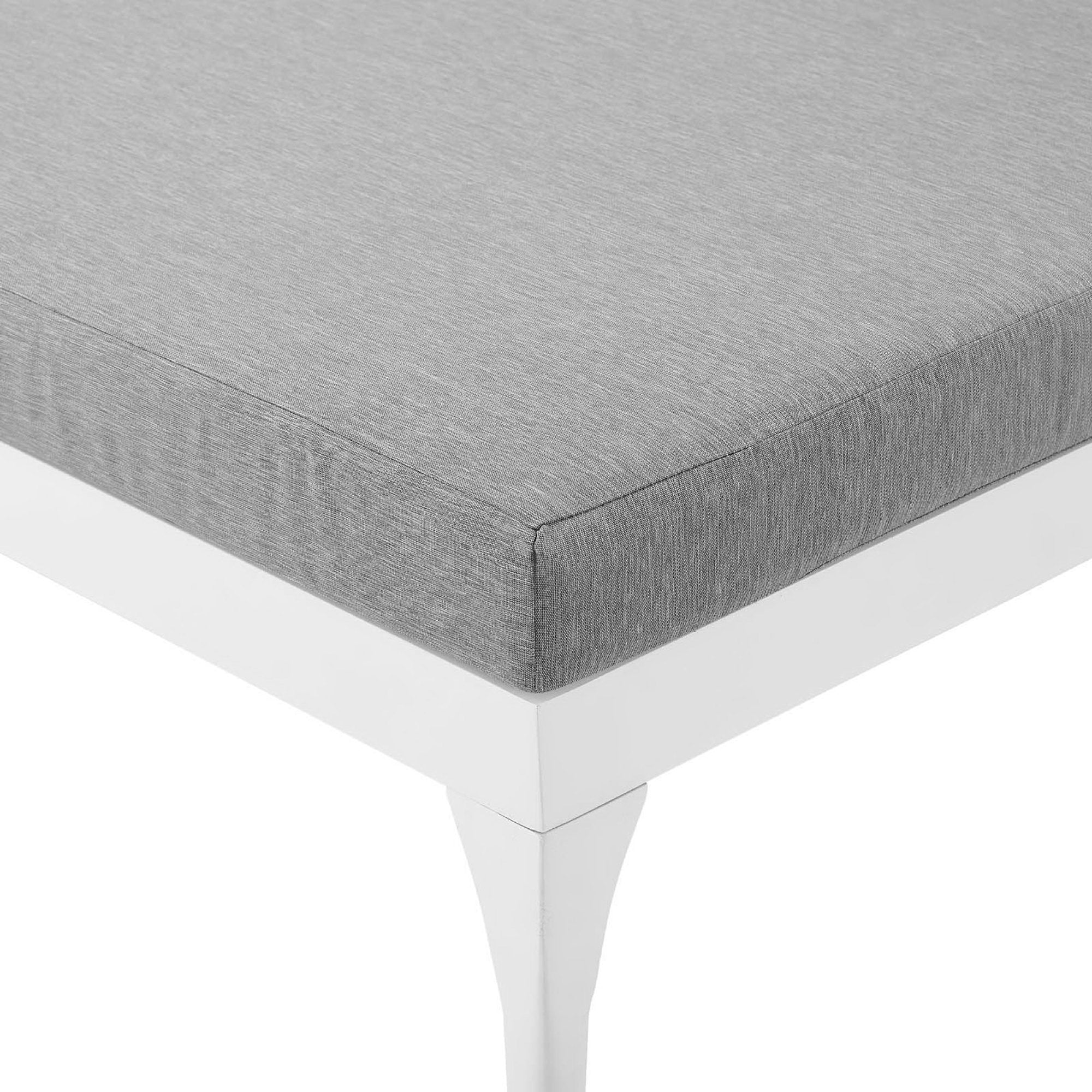 Perspective Cushion Outdoor Patio Chaise Lounge Chair, White Gray